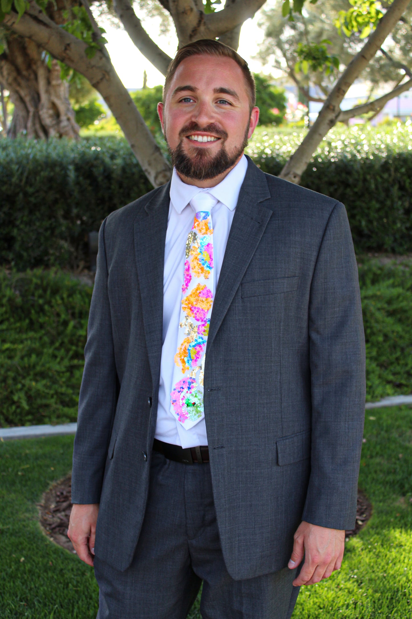 Sparkling Daylight | Floral Sequin Tie