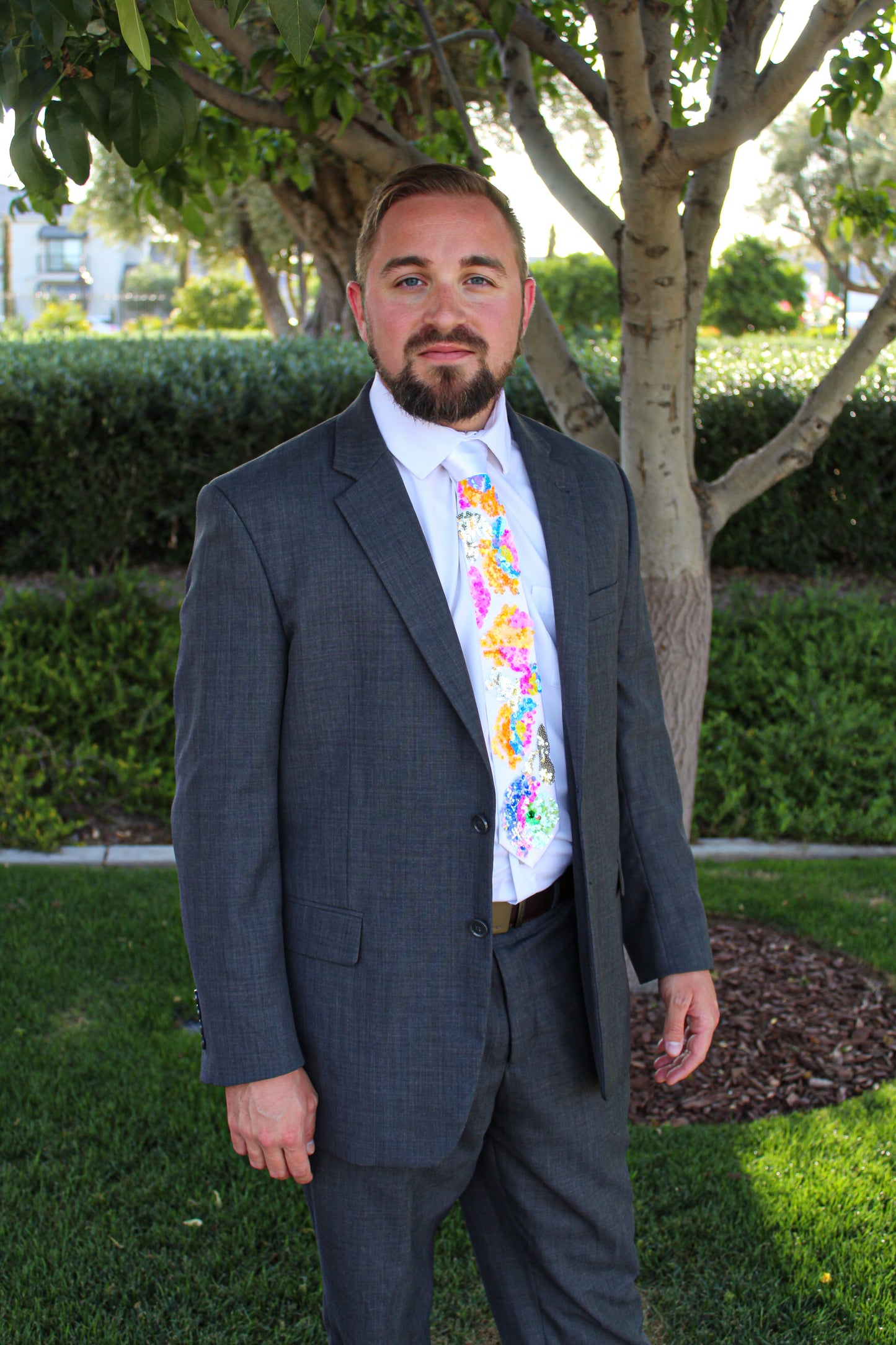 Sparkling Daylight | Floral Sequin Tie