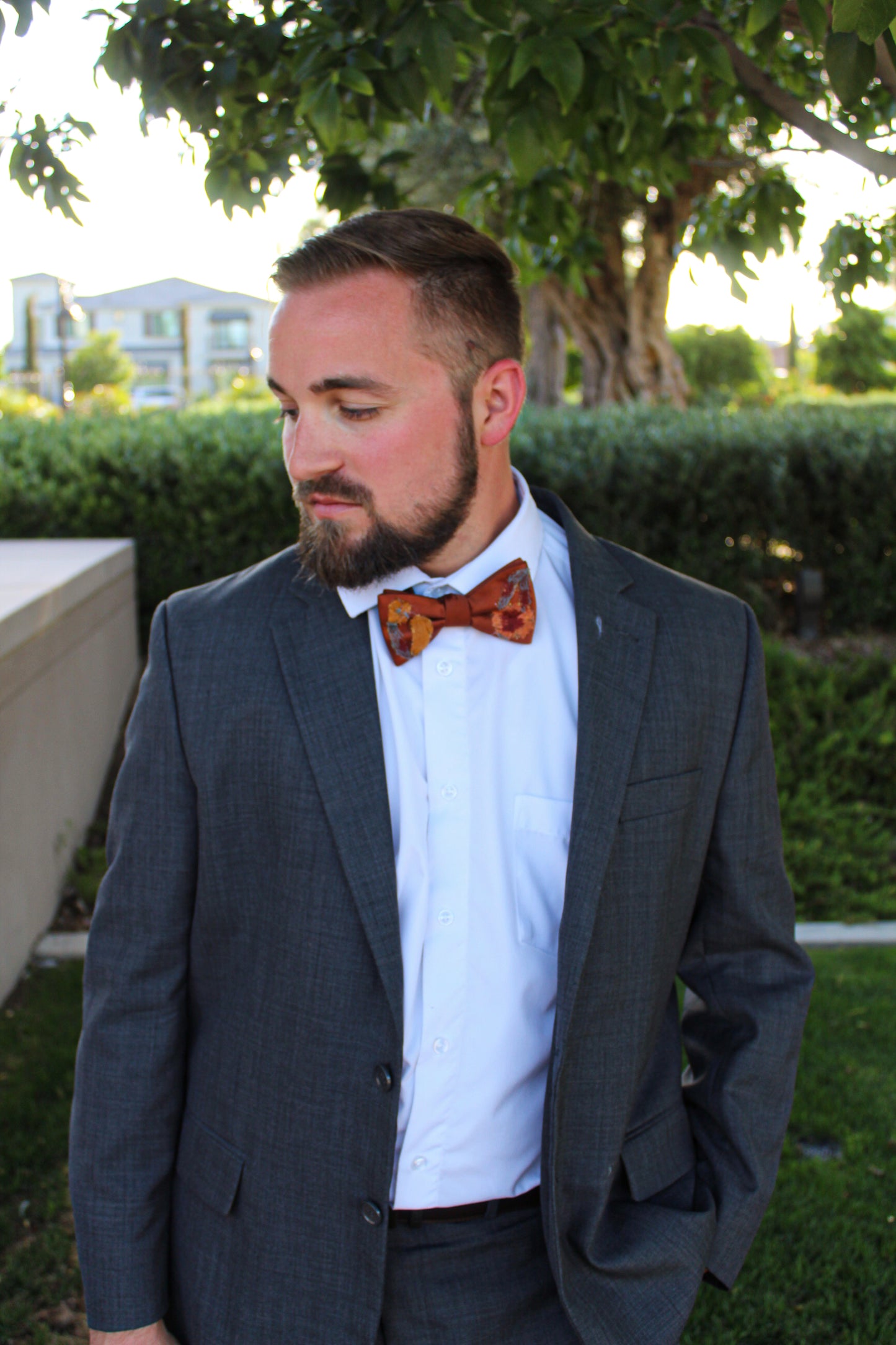 Autumn Leaves Falling Bow Tie