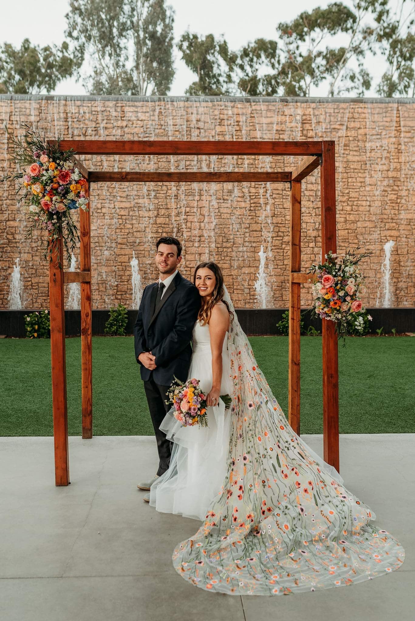Orange Wildflower | Floral Wedding Veil