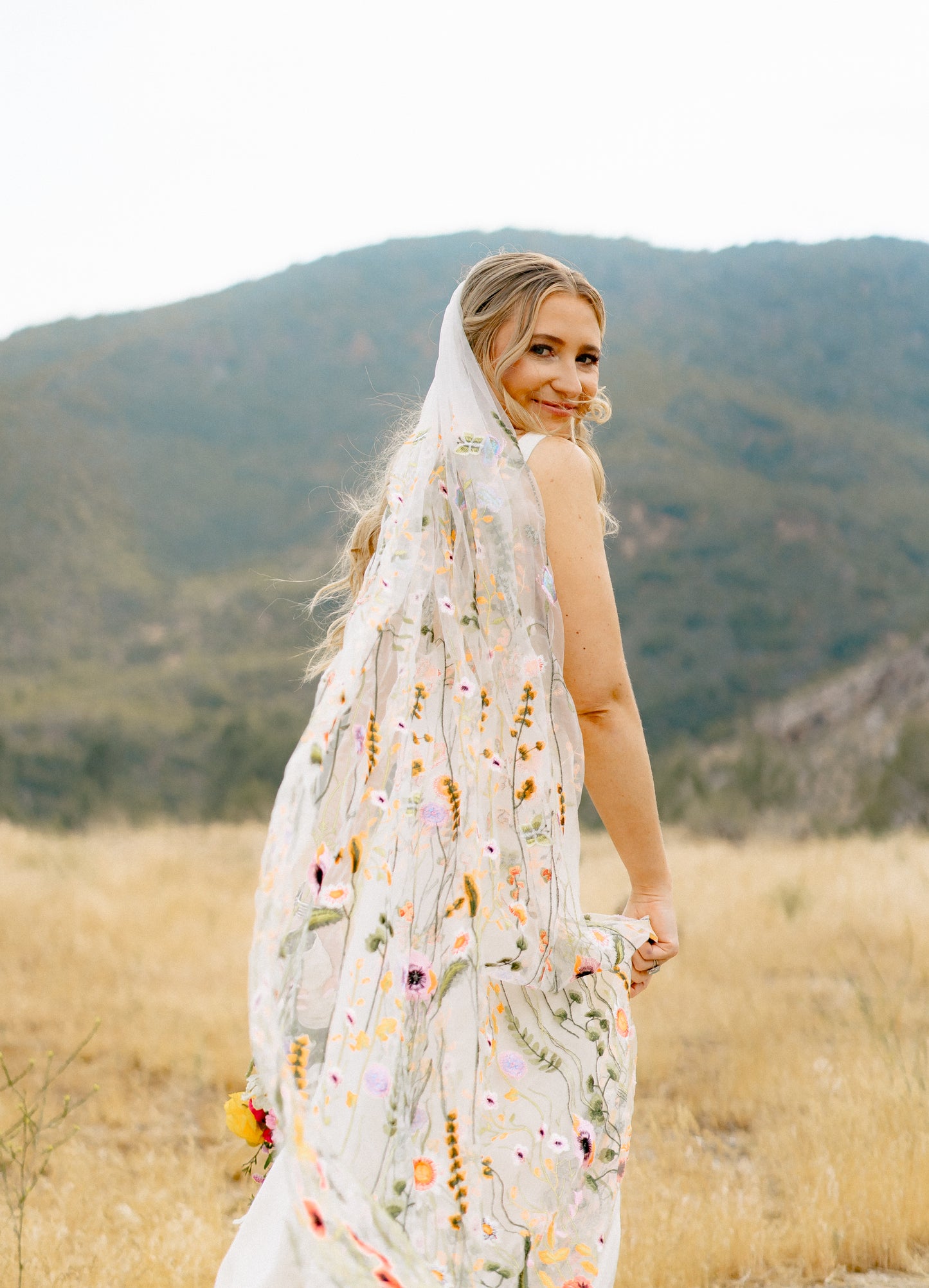 Orange Wildflower | Floral Wedding Veil
