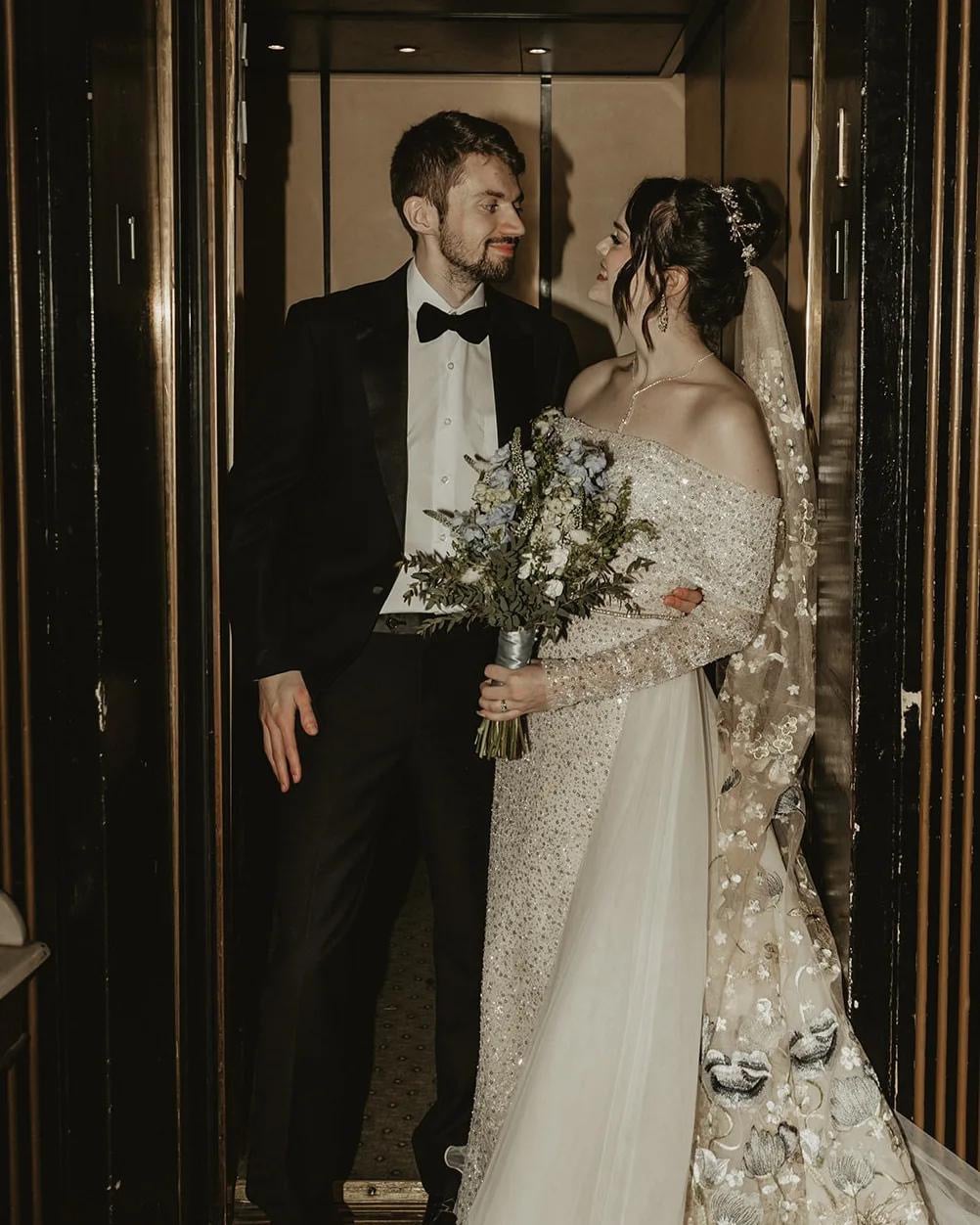 Blue Winter | Floral Wedding Veil