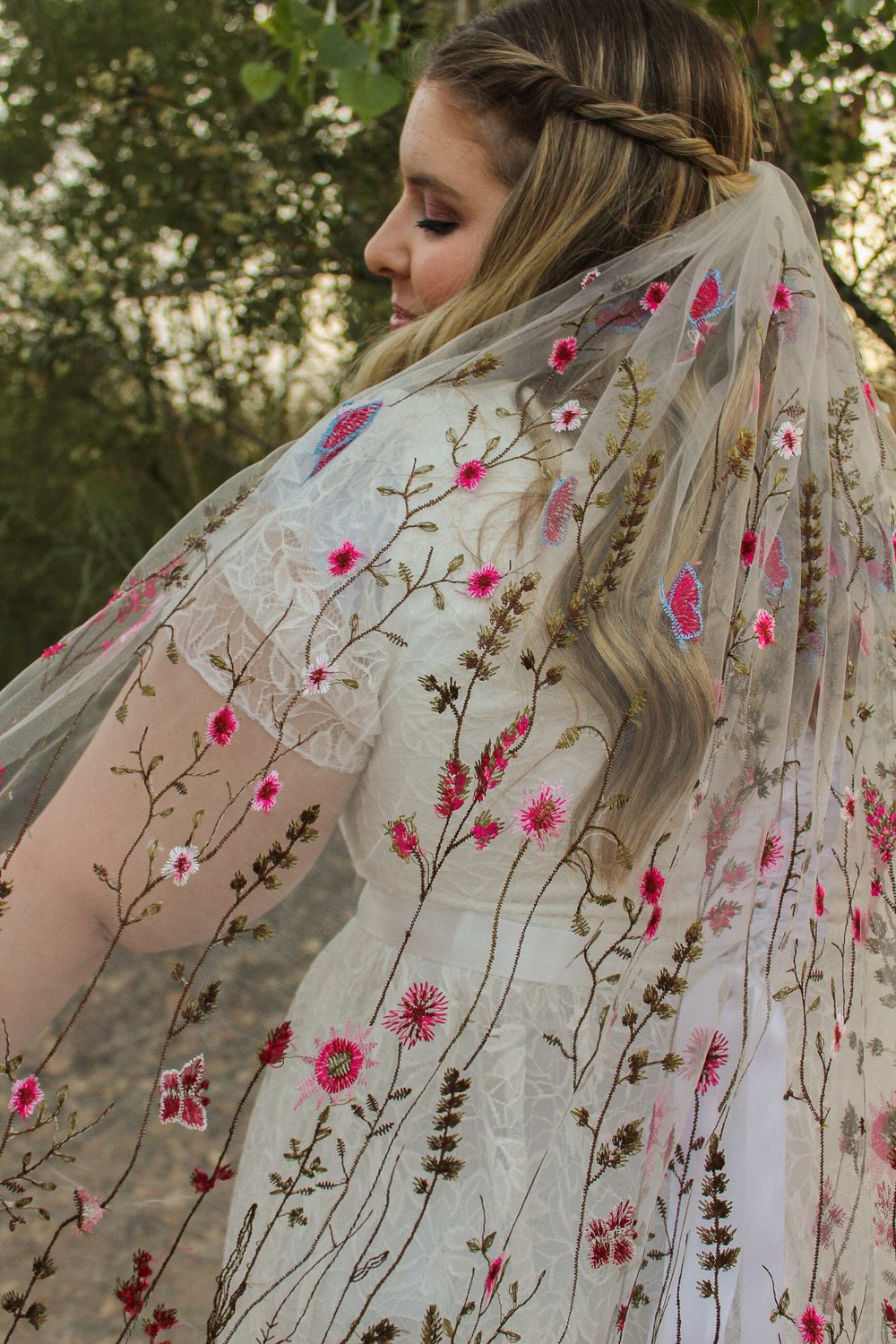 Pink Wildflower | Floral Wedding Veil