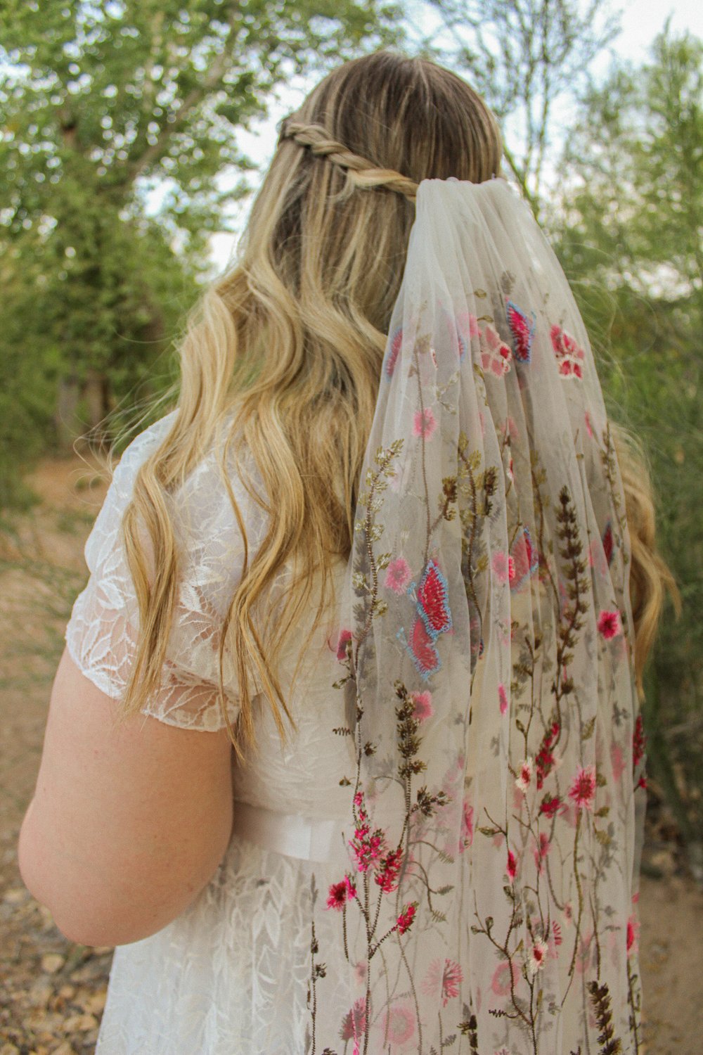 Pink Wildflower | Floral Wedding Veil
