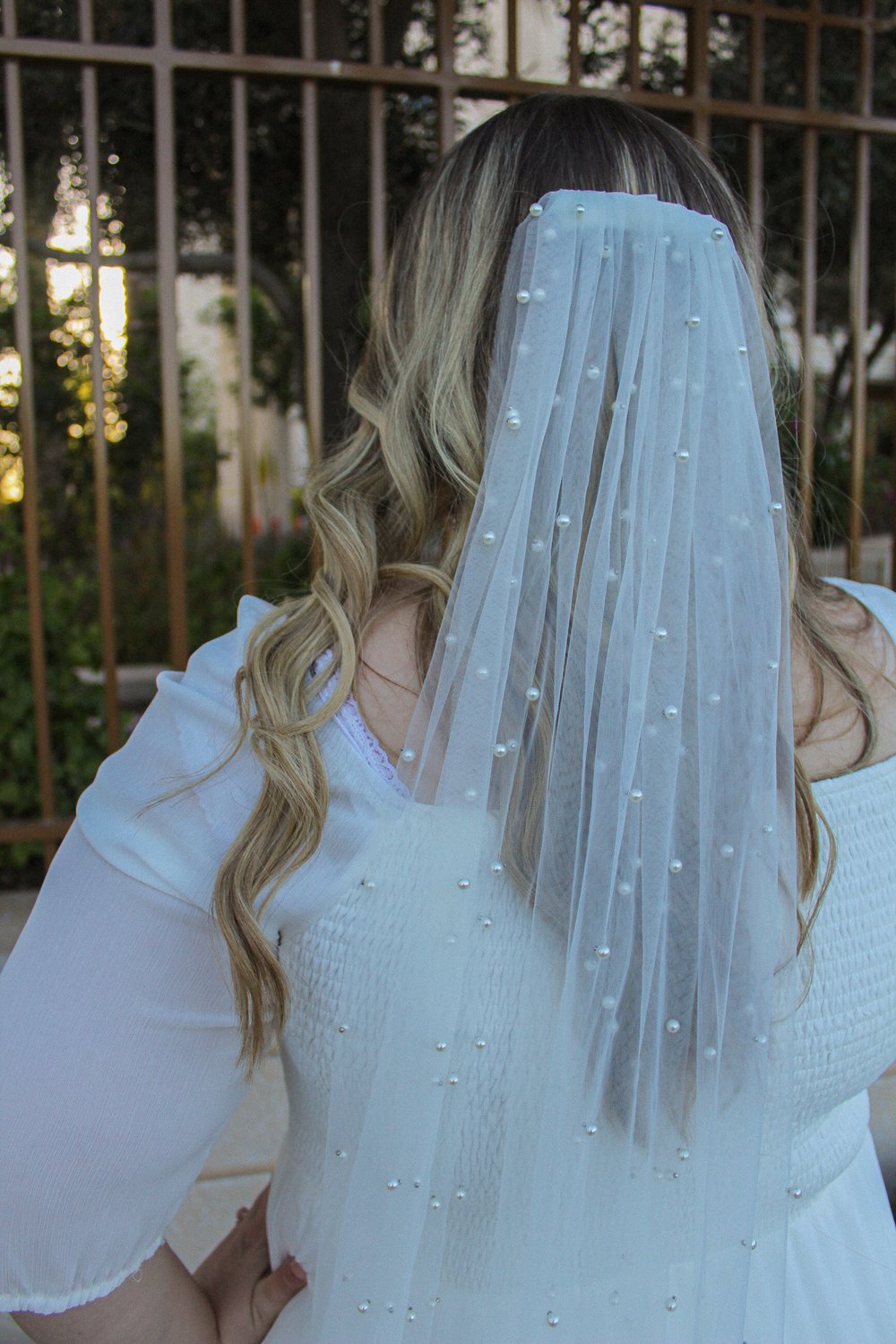 Chapel Veil, Pearl Tulle by Grace + Ivory