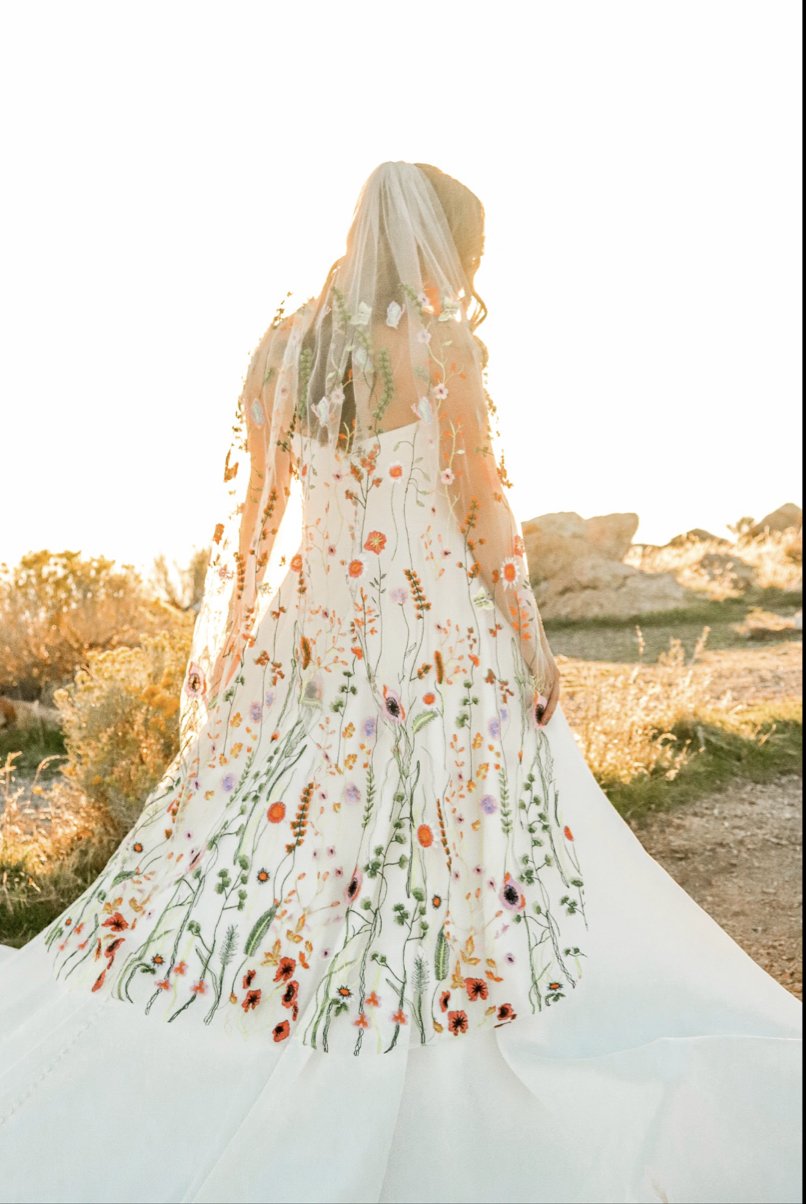 Orange Wildflower | Floral Wedding Veil