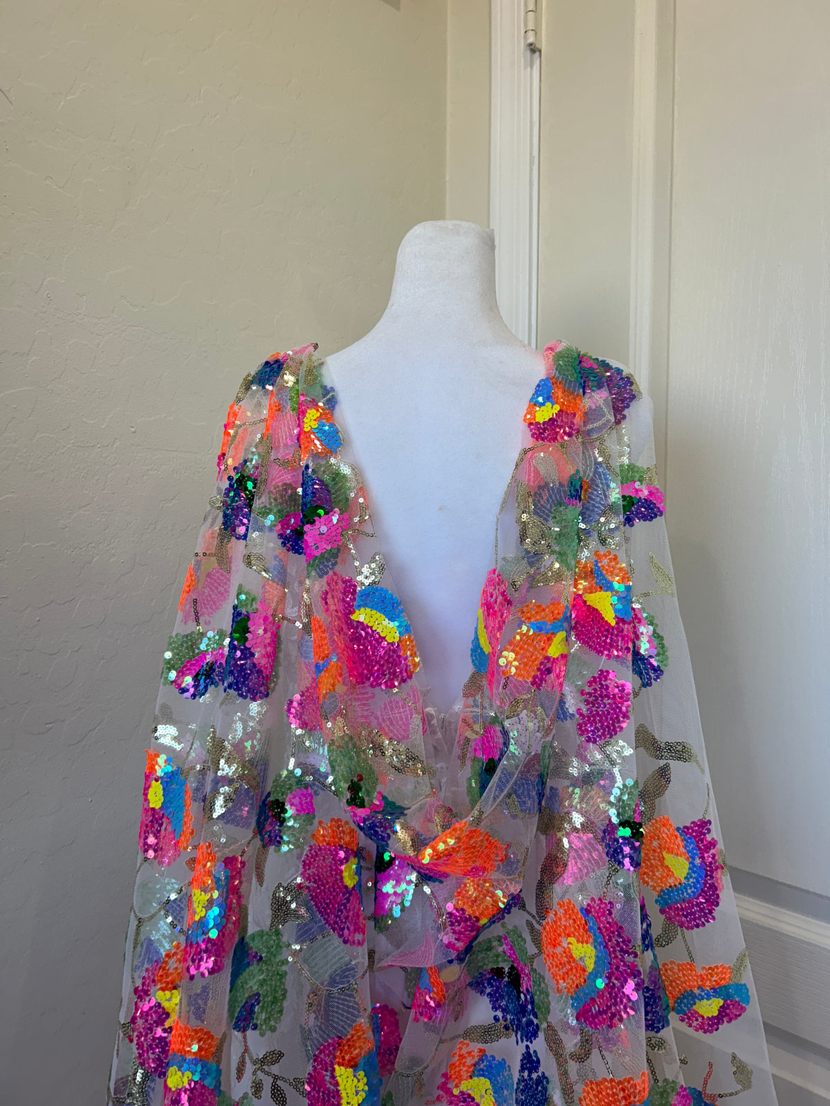 Sparkling Daylight Cape | Floral Wedding Veil