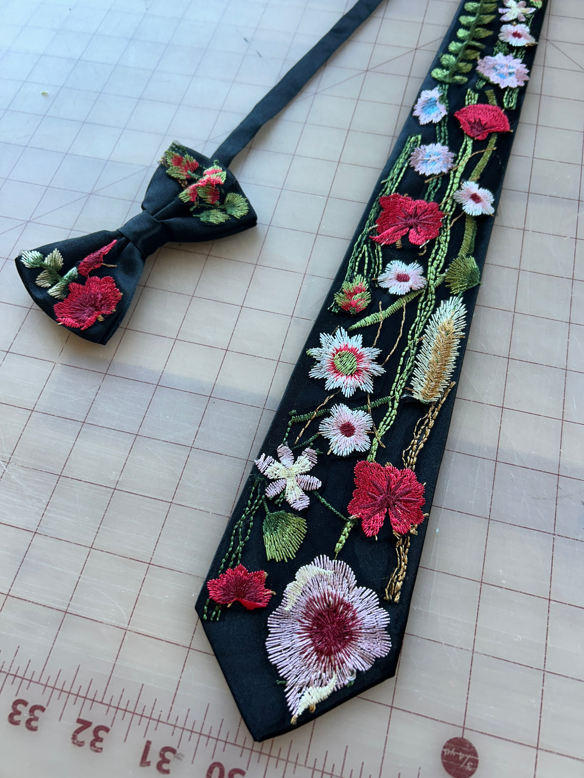 Vibrant Wildflower | Floral Embroidery Ties