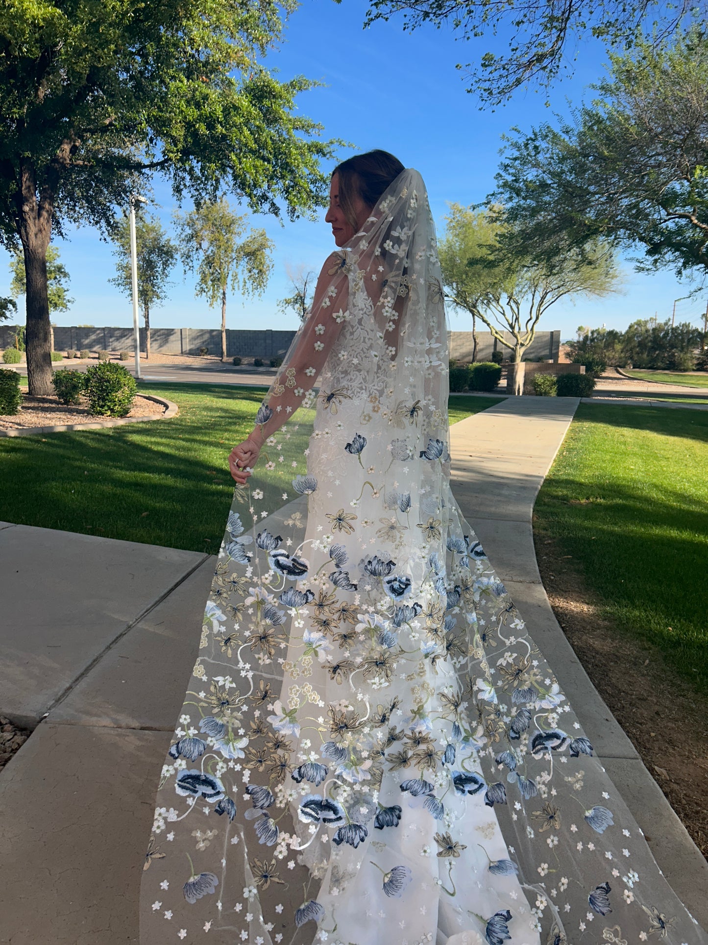 Blue Winter | Floral Wedding Veil
