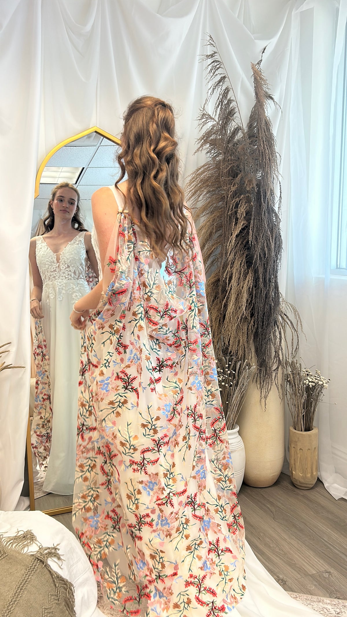 Wild Autumn Cape | Floral Wedding Veil
