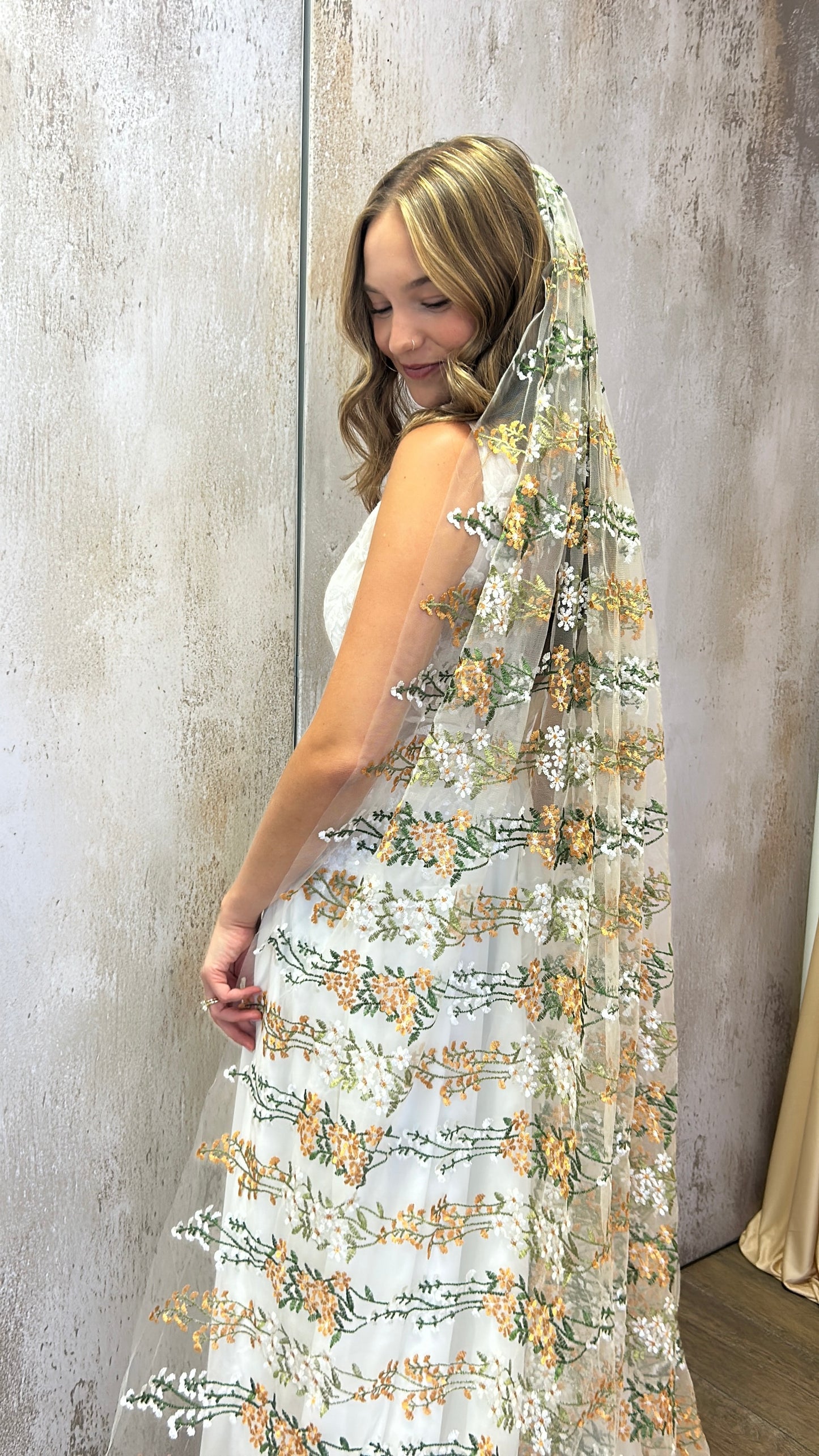 Harvest Daisies | Floral Wedding Veil