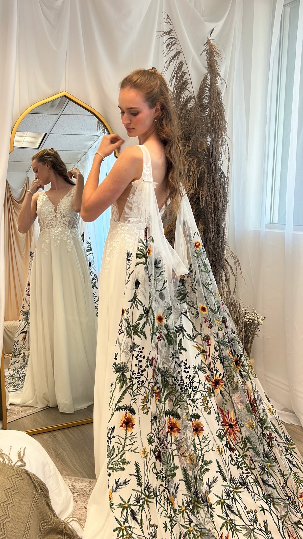 Enchanted Forest Cape | Floral Wedding Veil