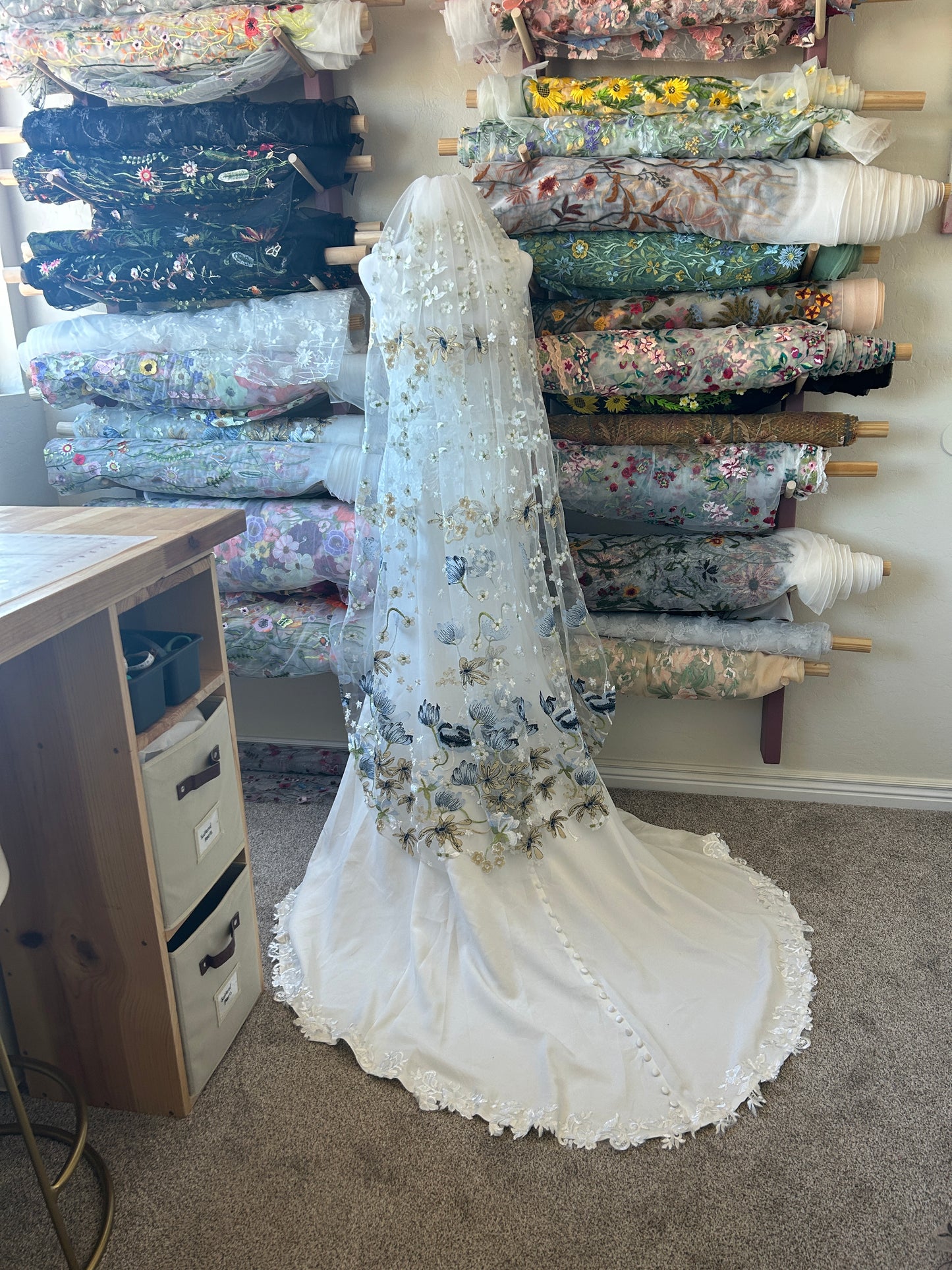 Blue Winter | Floral Wedding Veil