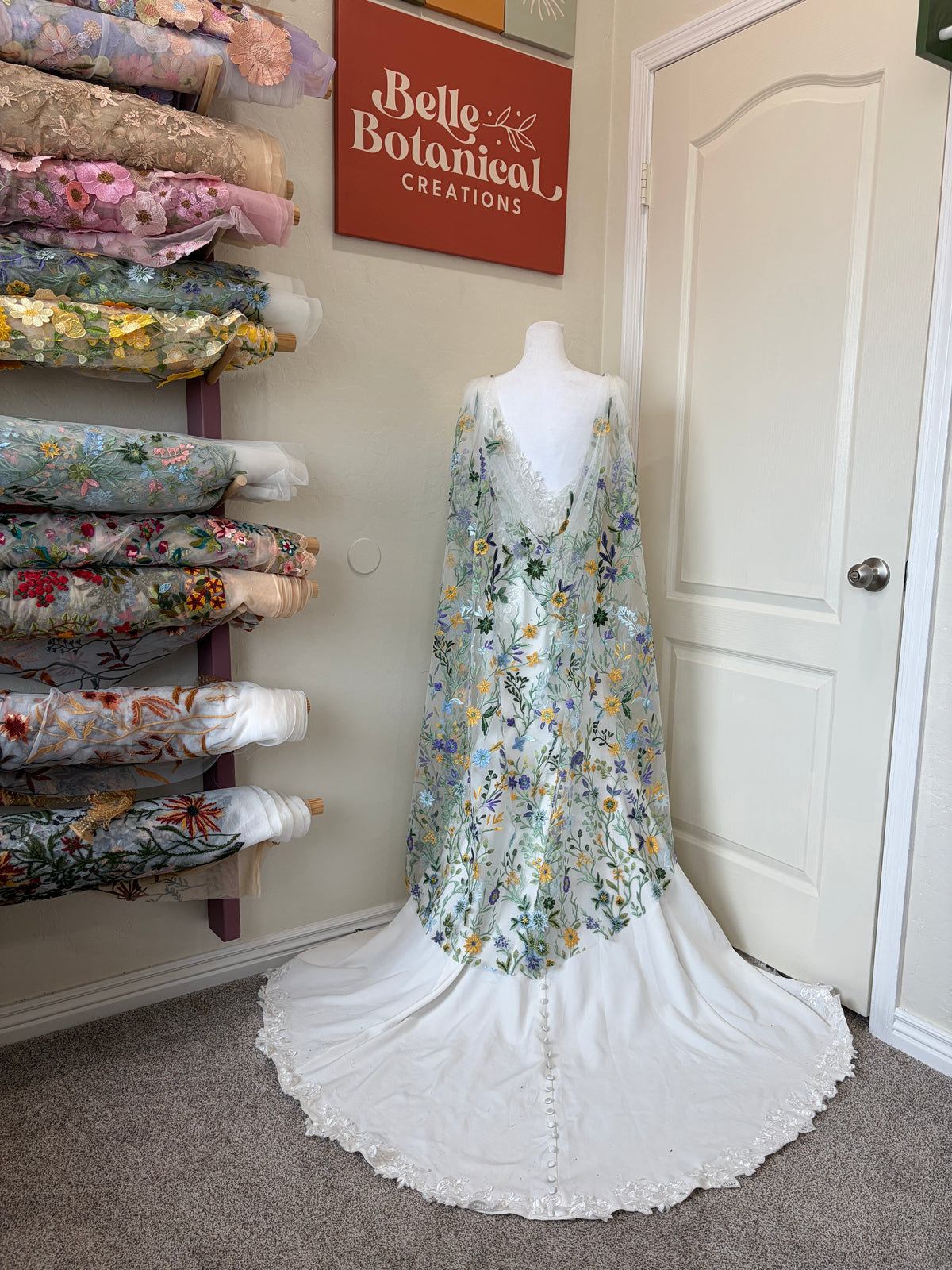 Starry Night Cape | Floral Wedding Veil