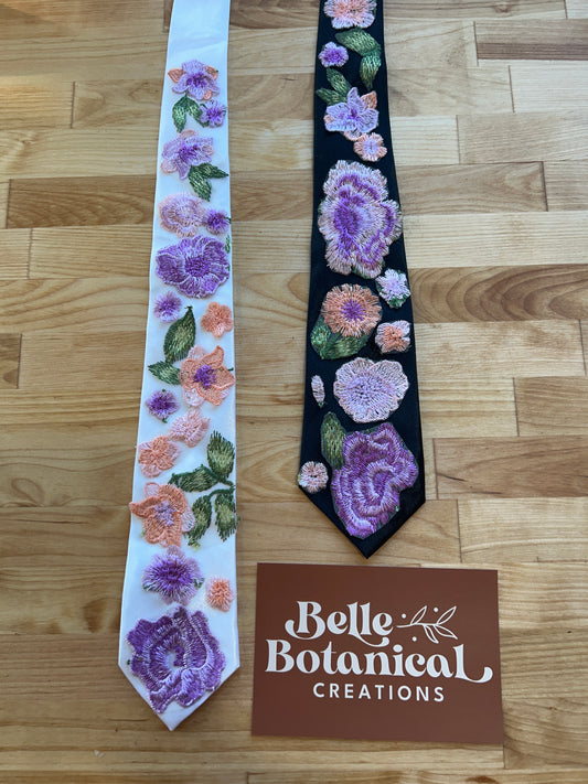 Purple Peachy Rose | Floral Tie