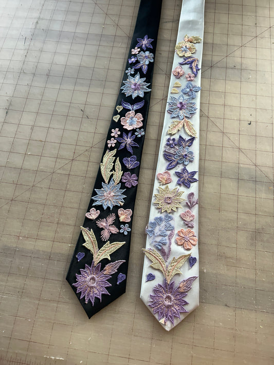 Purple Starry Night | Floral Tie