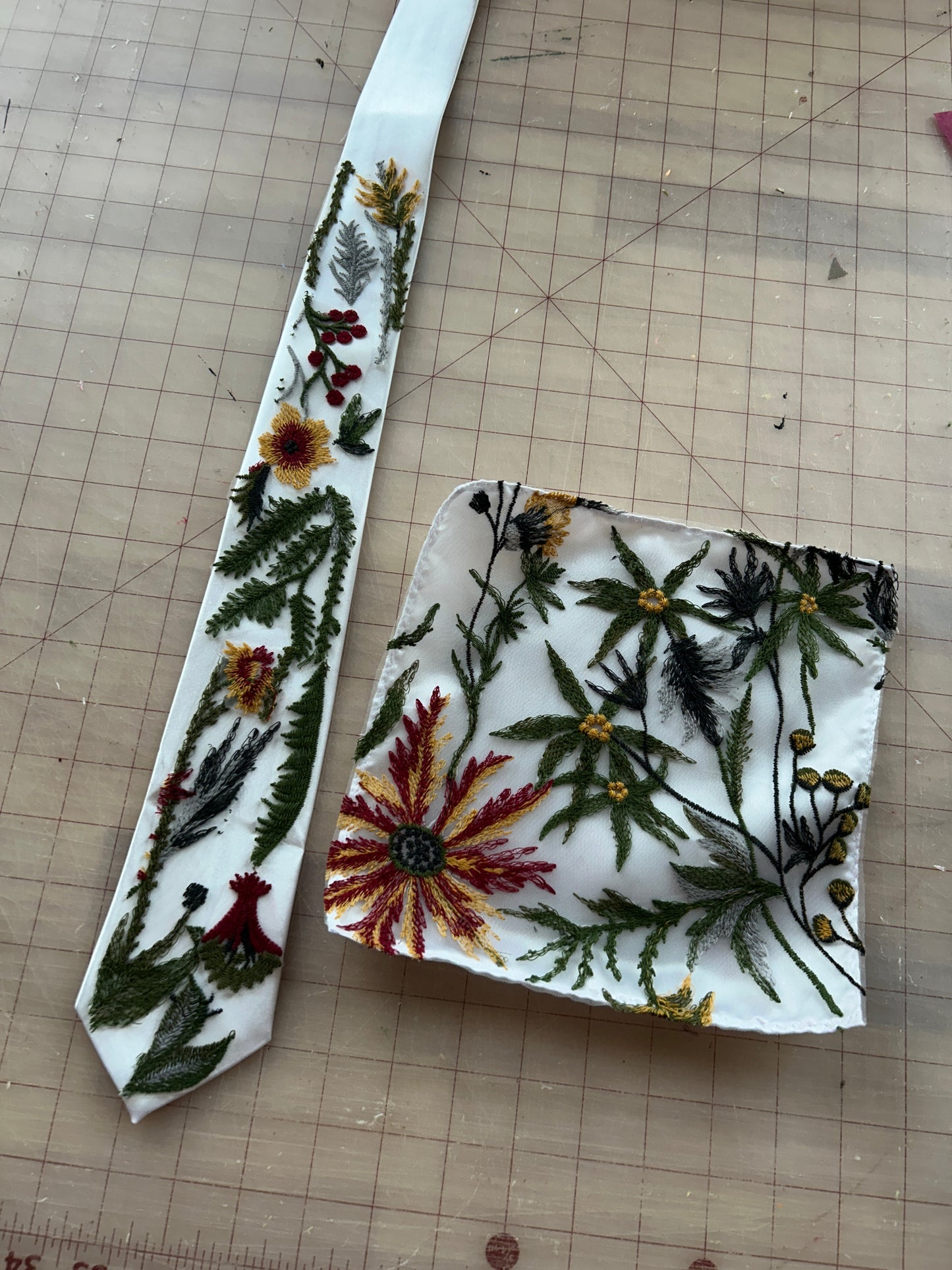 Embroidery Pocket Squares (multiple options) | Floral