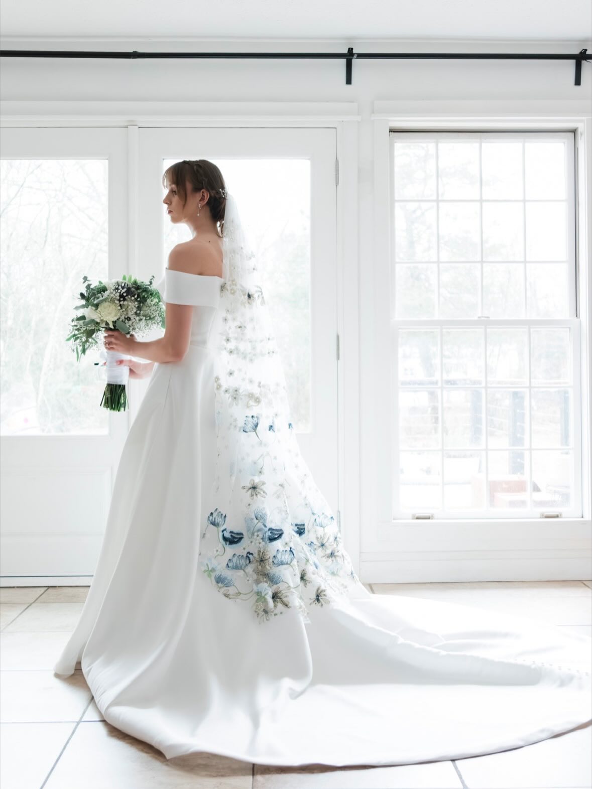 Blue Winter | Floral Wedding Veil