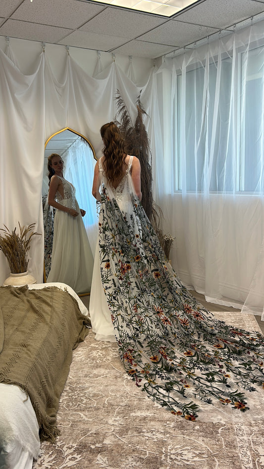 Enchanted Forest Cape | Floral Wedding Veil