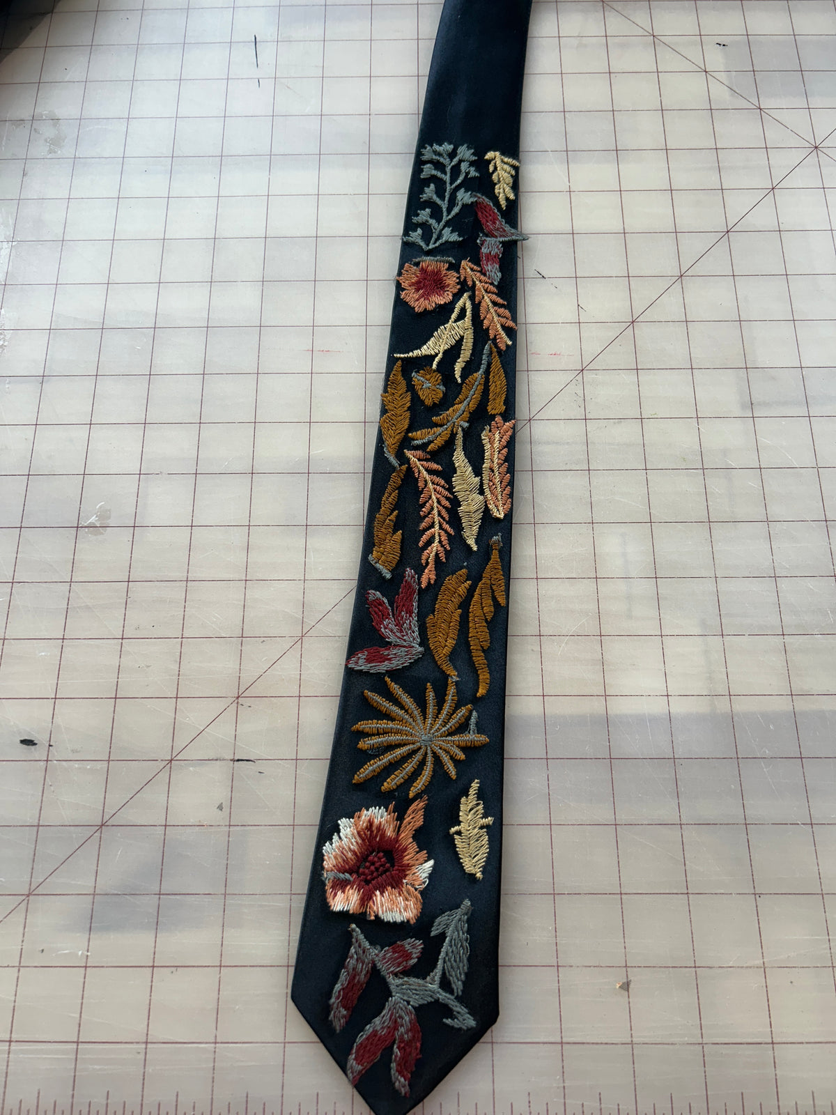 Autumn Leaves Falling  | Floral Embroidery Ties
