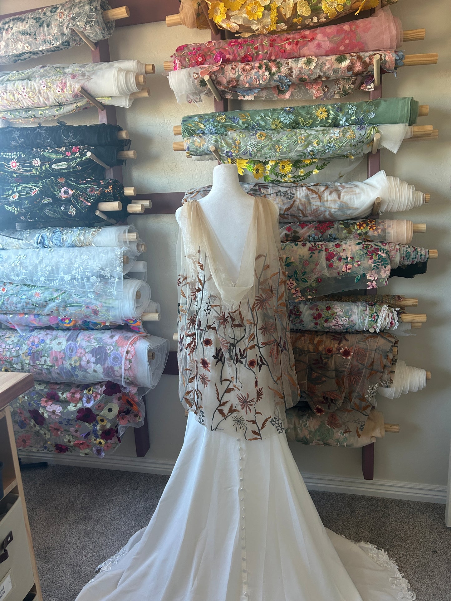 Autumn Leaves Falling Tan Cape  (30")  | Final Sale, Ready to Ship
