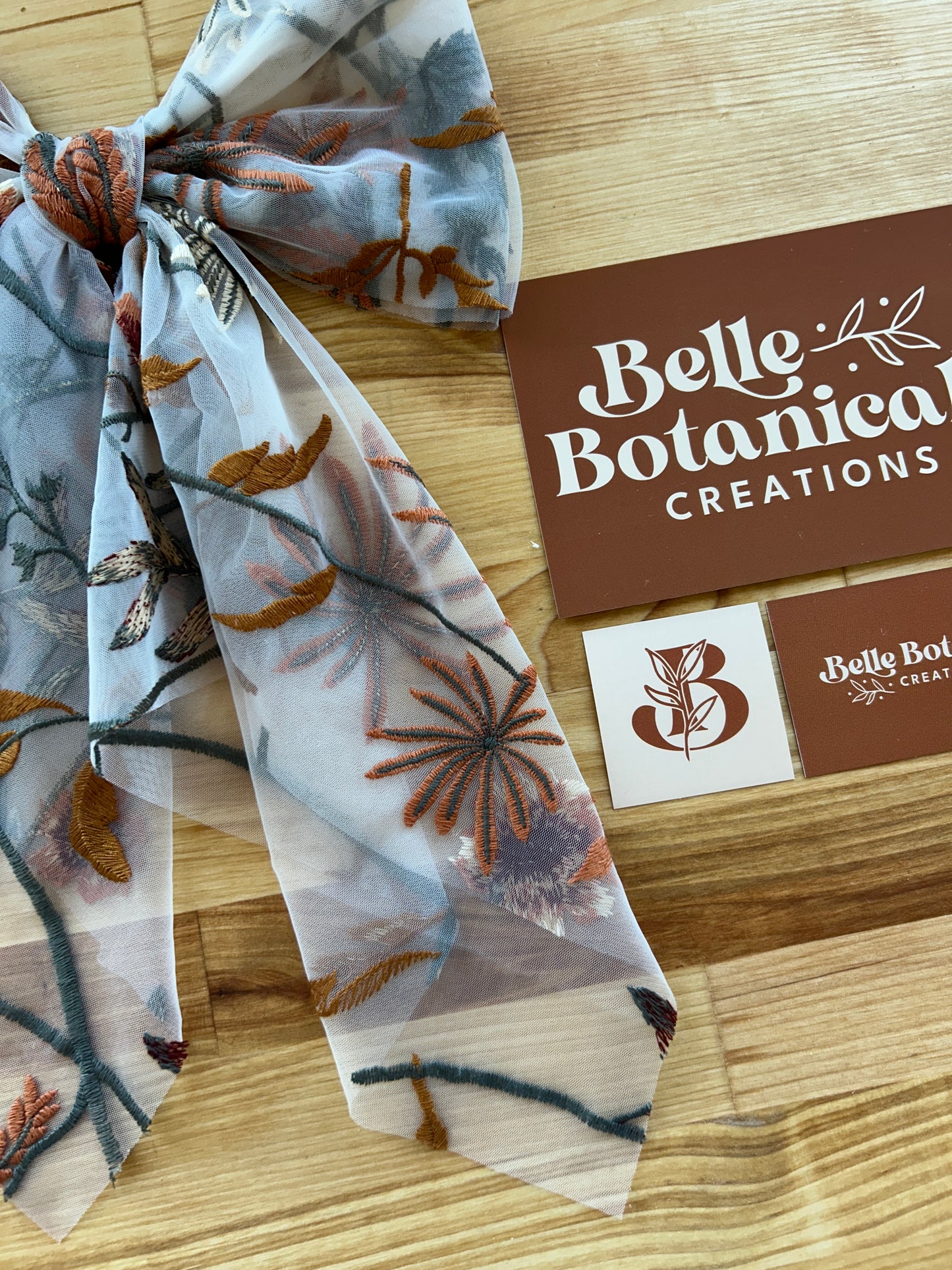 Autumn Leaves Falling White | Floral Hair Bow