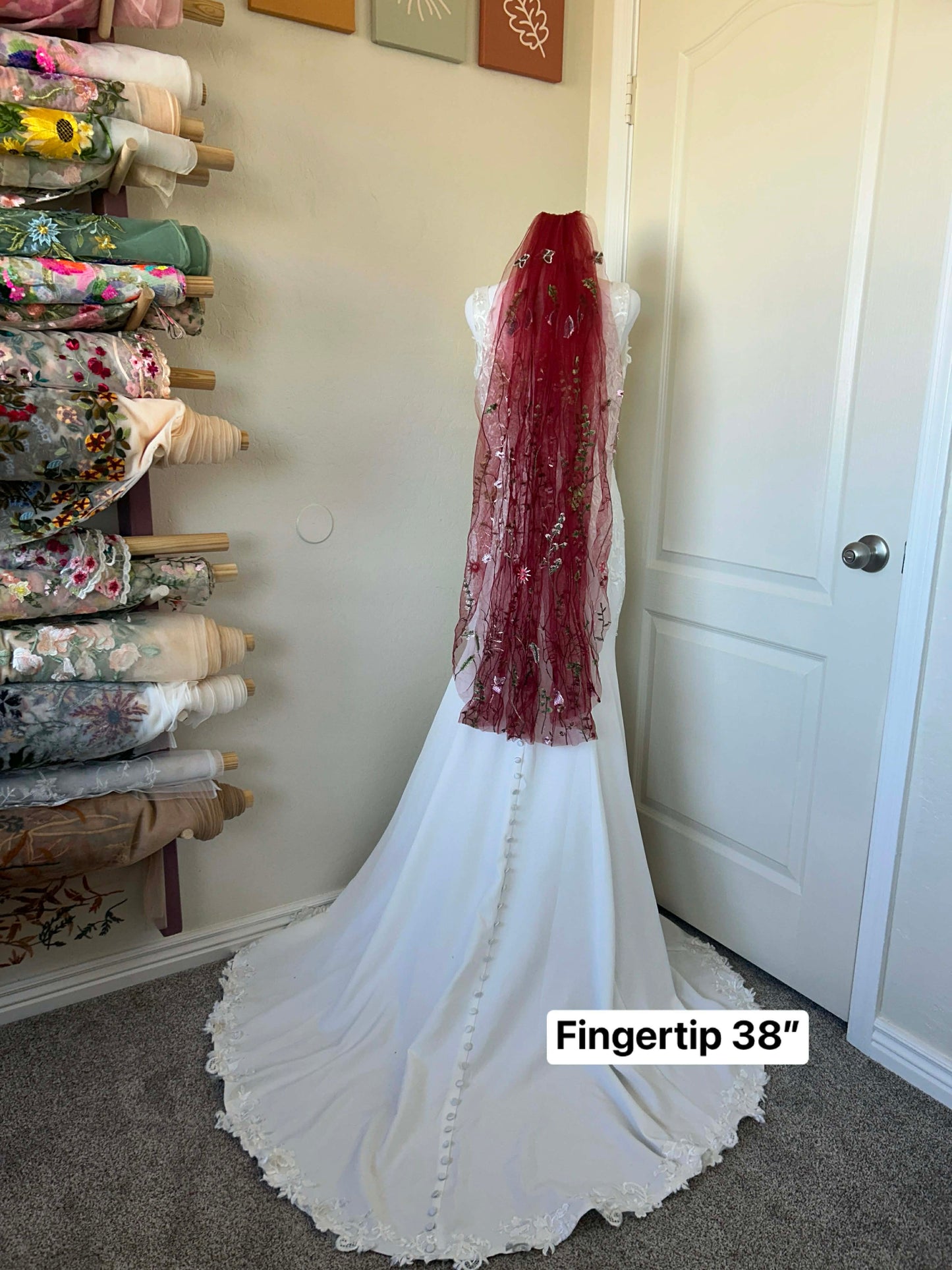 Red Wildflower Veil SAMPLES | Ready to Ship - Final Sale