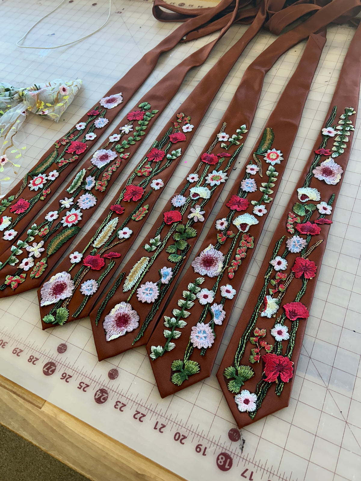 Vibrant Wildflower | Floral Embroidery Ties