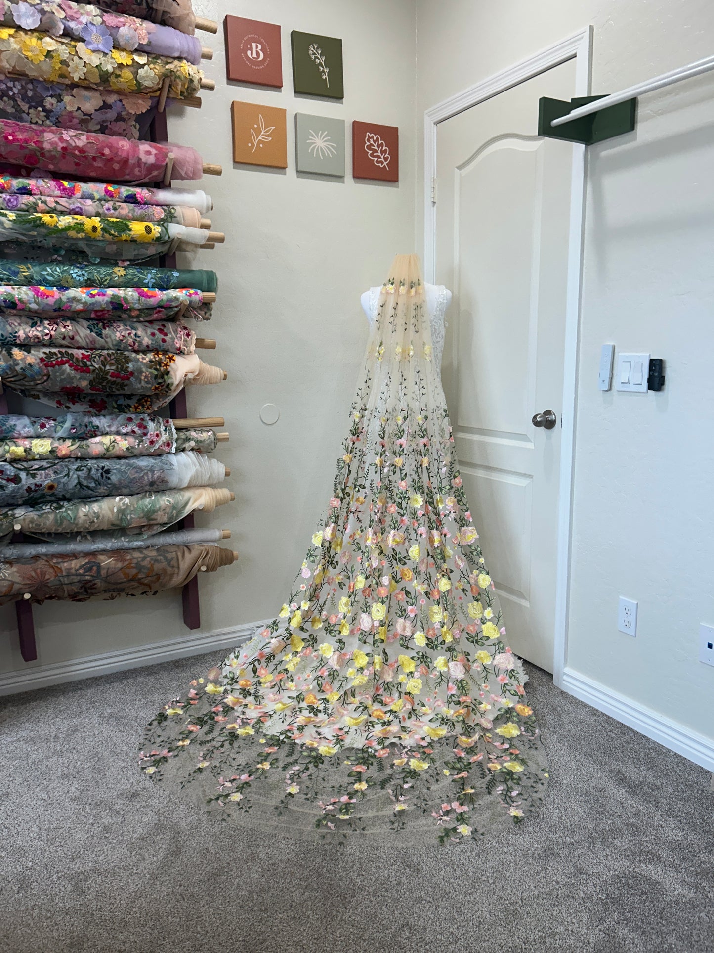 Golden Peachy Rose | Floral Wedding Veil