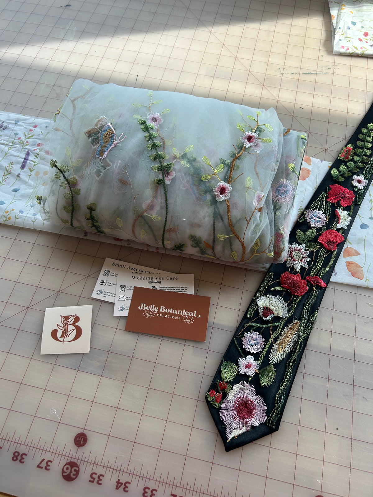 Vibrant Wildflower | Floral Embroidery Ties