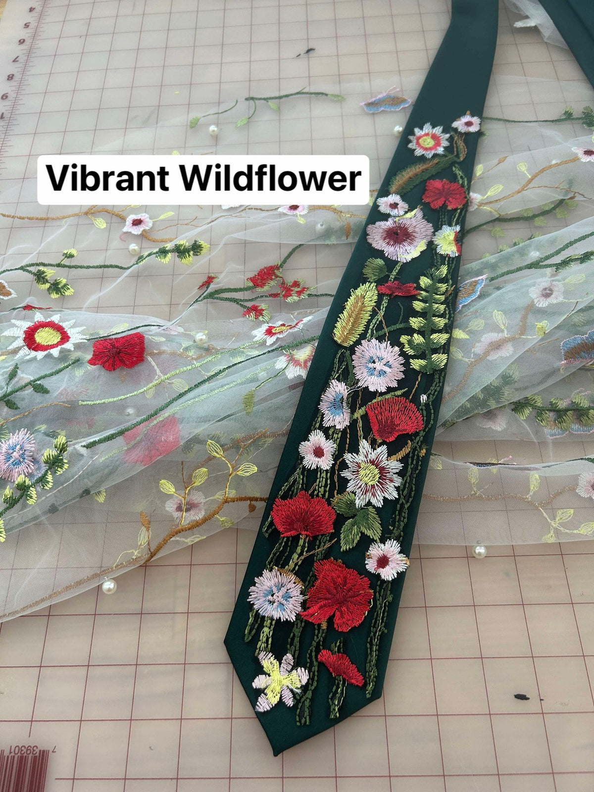 Vibrant Wildflower | Floral Embroidery Ties
