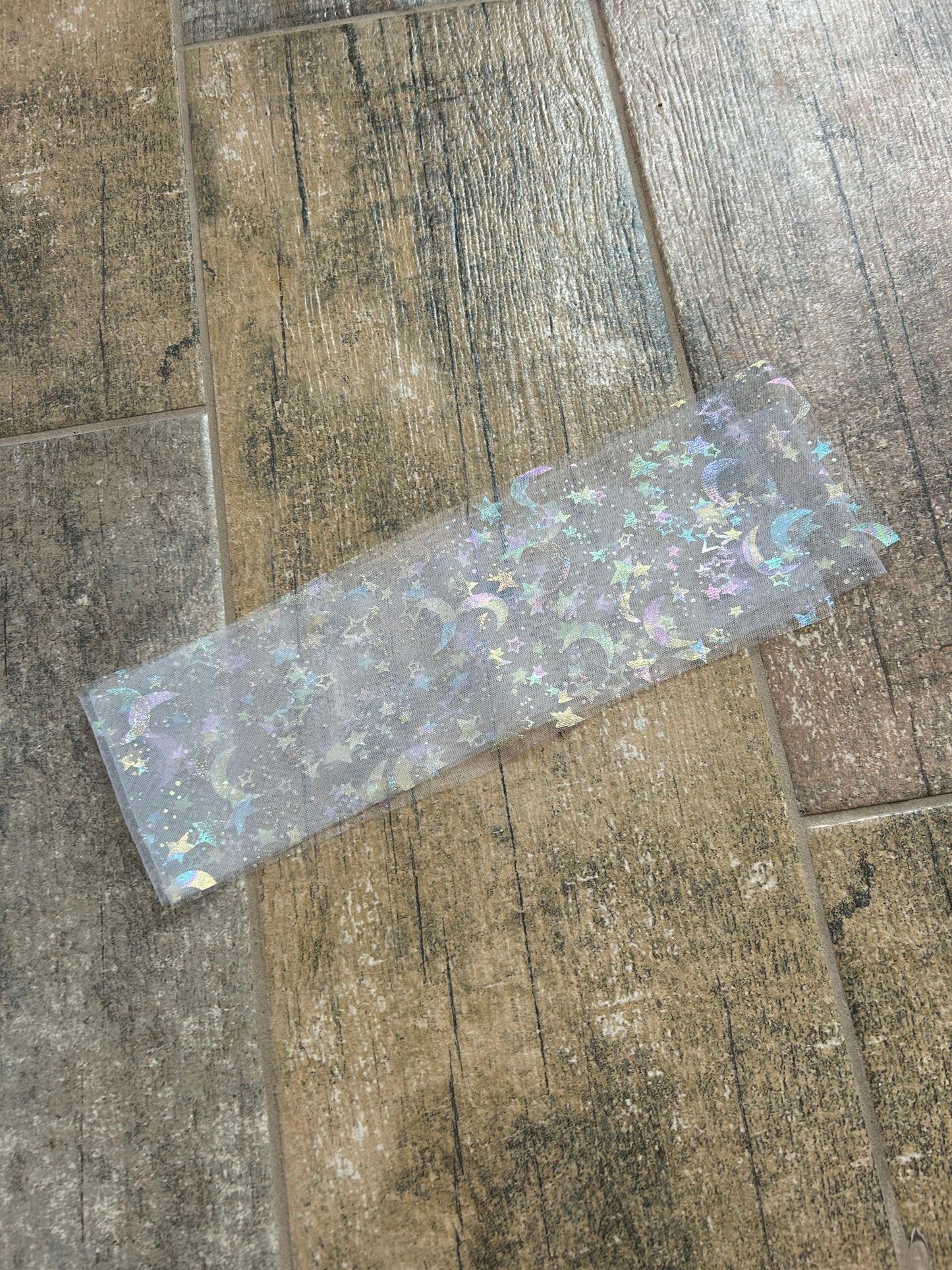 Holographic Moon & Stars Ponytail Tie (Final Sale - Ready to Ship)