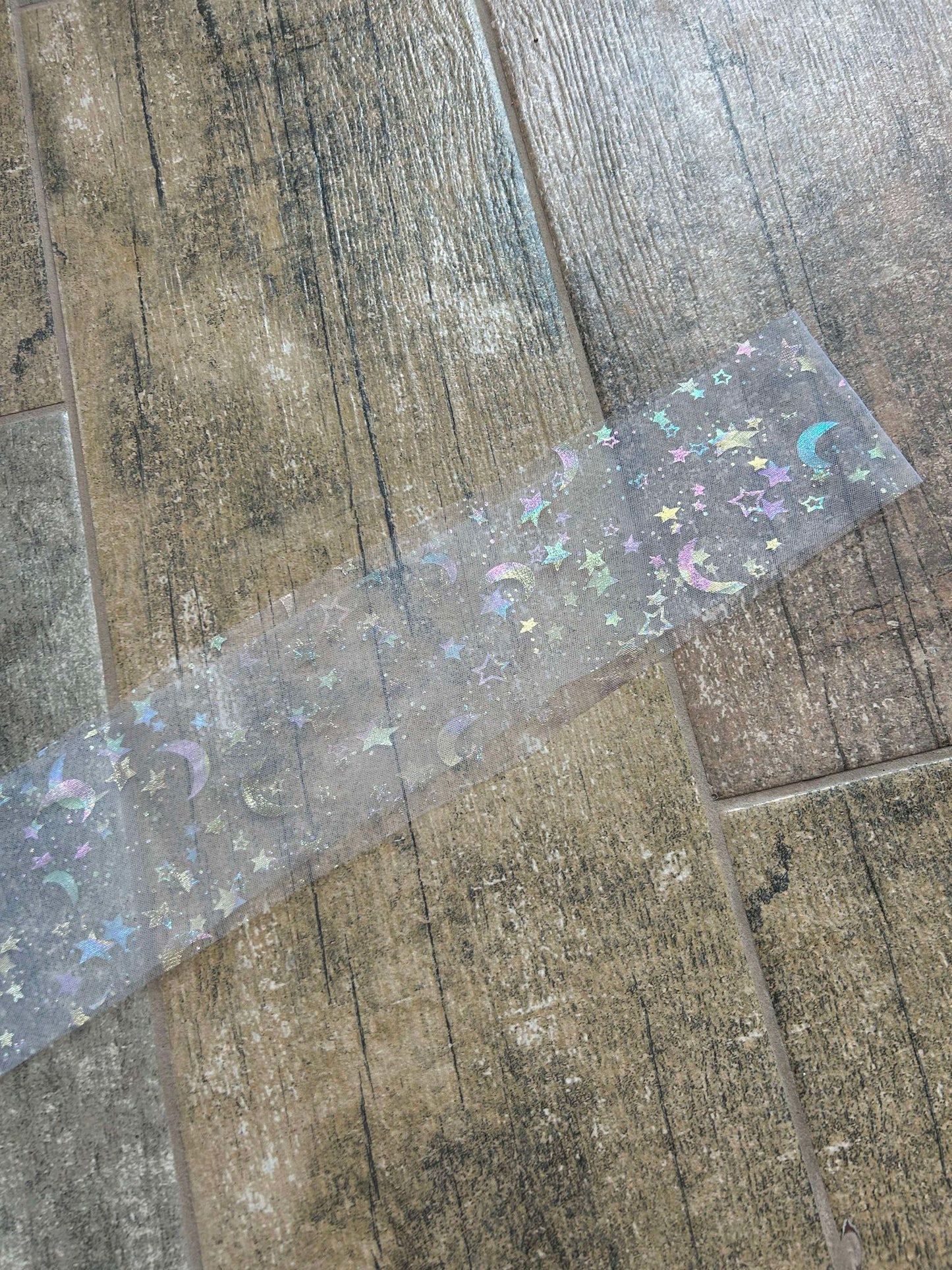 Holographic Moon & Stars Ponytail Tie (Final Sale - Ready to Ship)