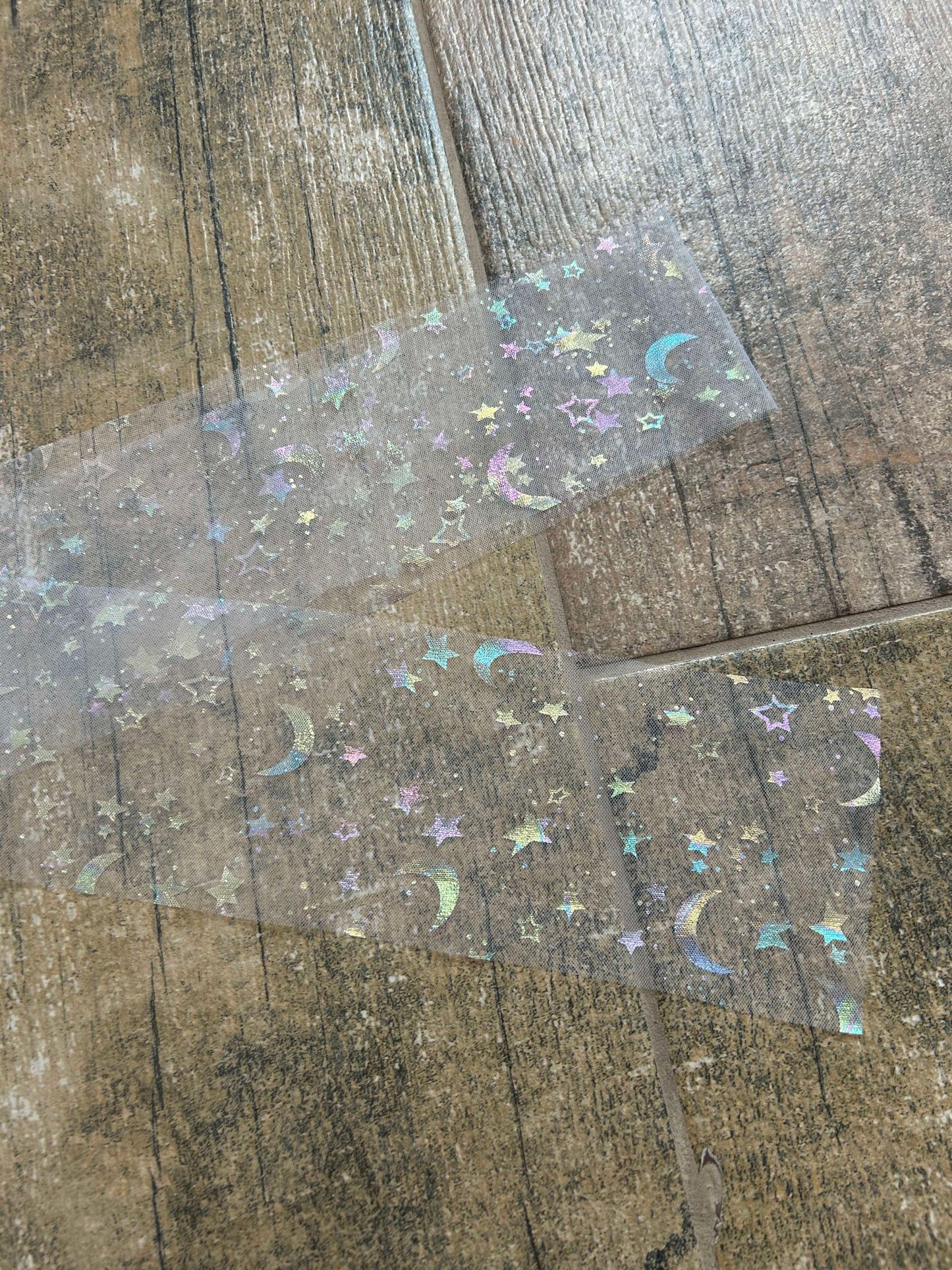 Holographic Moon & Stars Ponytail Tie (Final Sale - Ready to Ship)