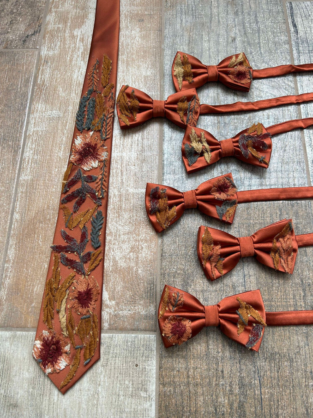 Autumn Leaves Falling | Autumn Colors | Floral Embroidery Ties