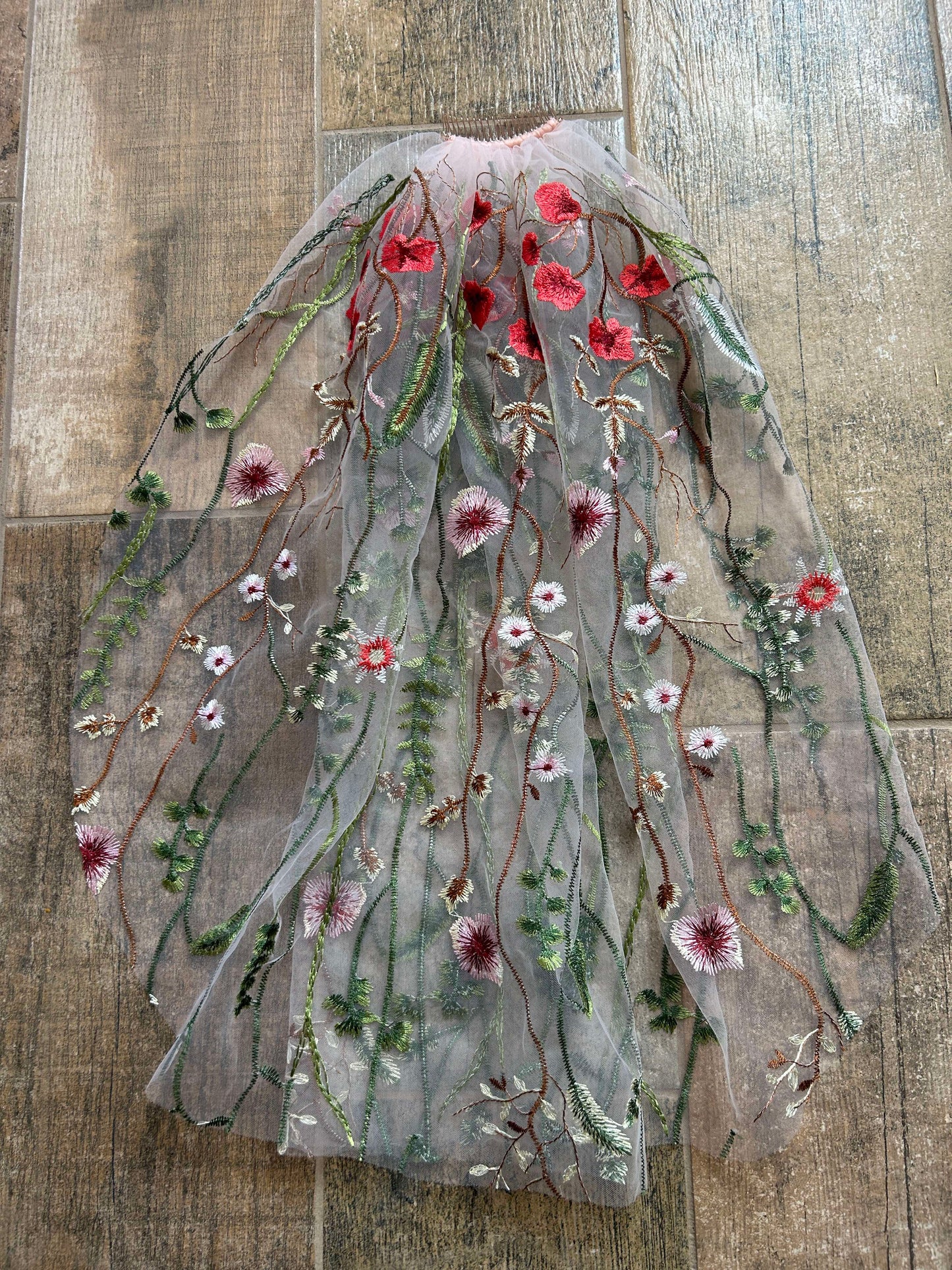 Full Floral "Wildflower" Veil (multiple colors) (Ready To Ship)