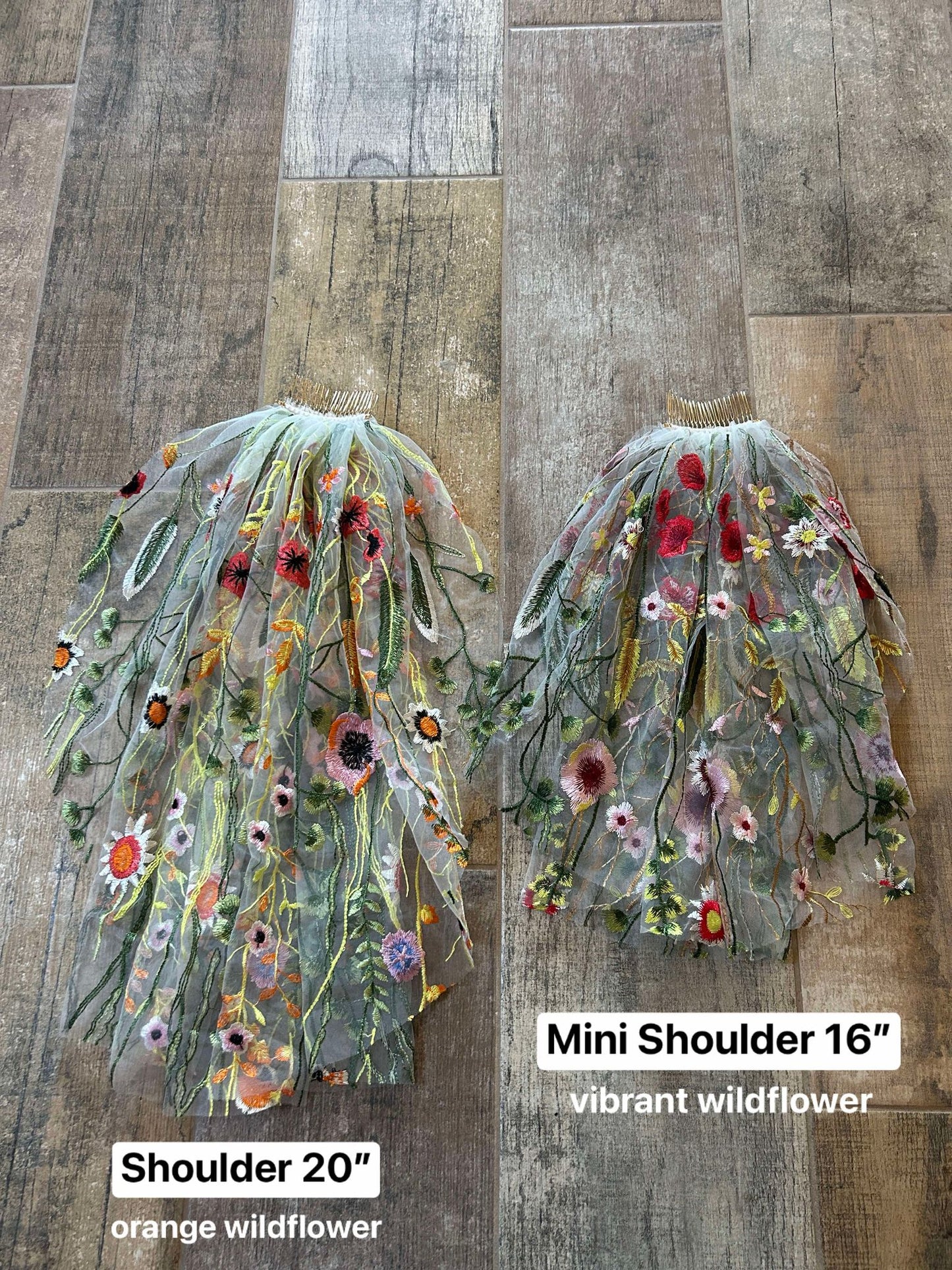 Full Floral "Wildflower" Veil (multiple colors) (Ready To Ship)