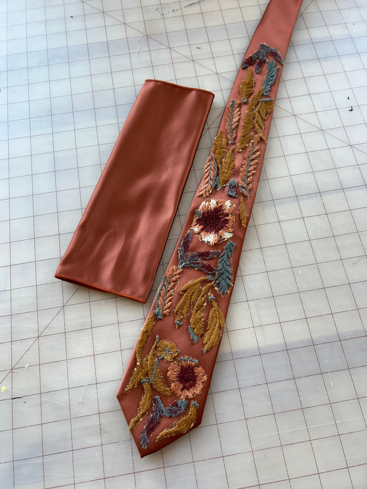 Autumn Leaves Falling | Autumn Colors | Floral Embroidery Ties