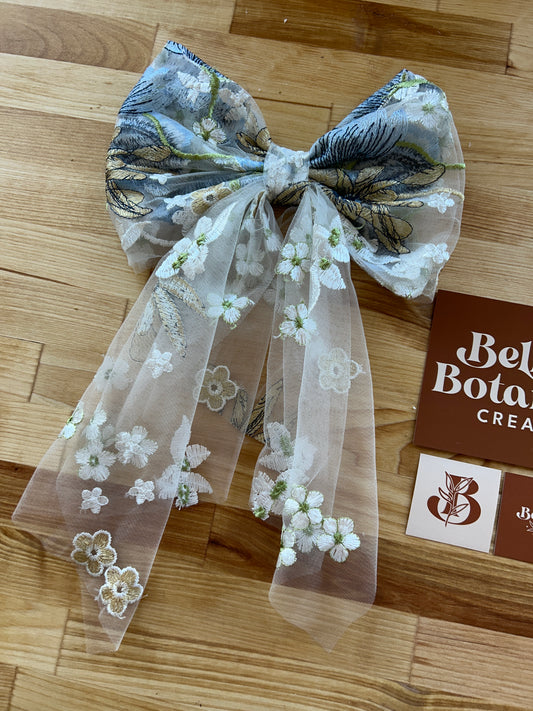 Blue Winter | Floral Hair Bow