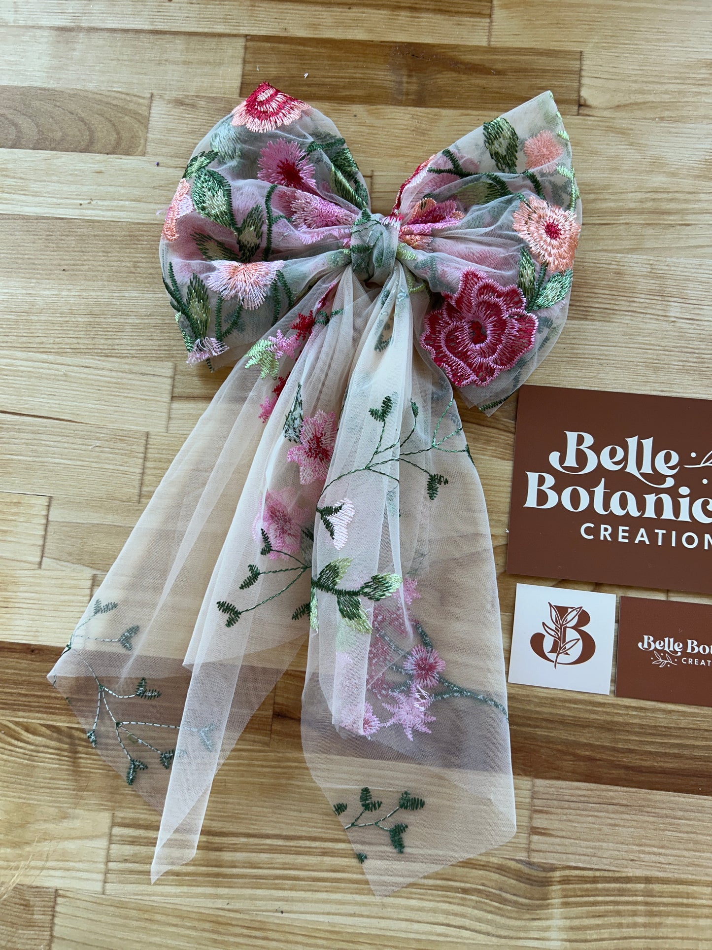 Pink Peachy Rose | Floral Hair Bow