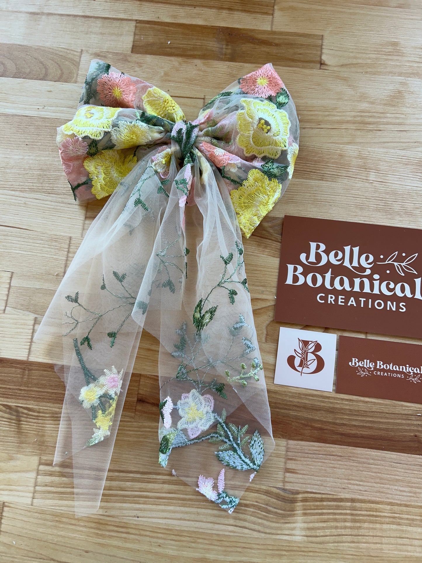 Golden Peachy Rose | Floral Hair Bow