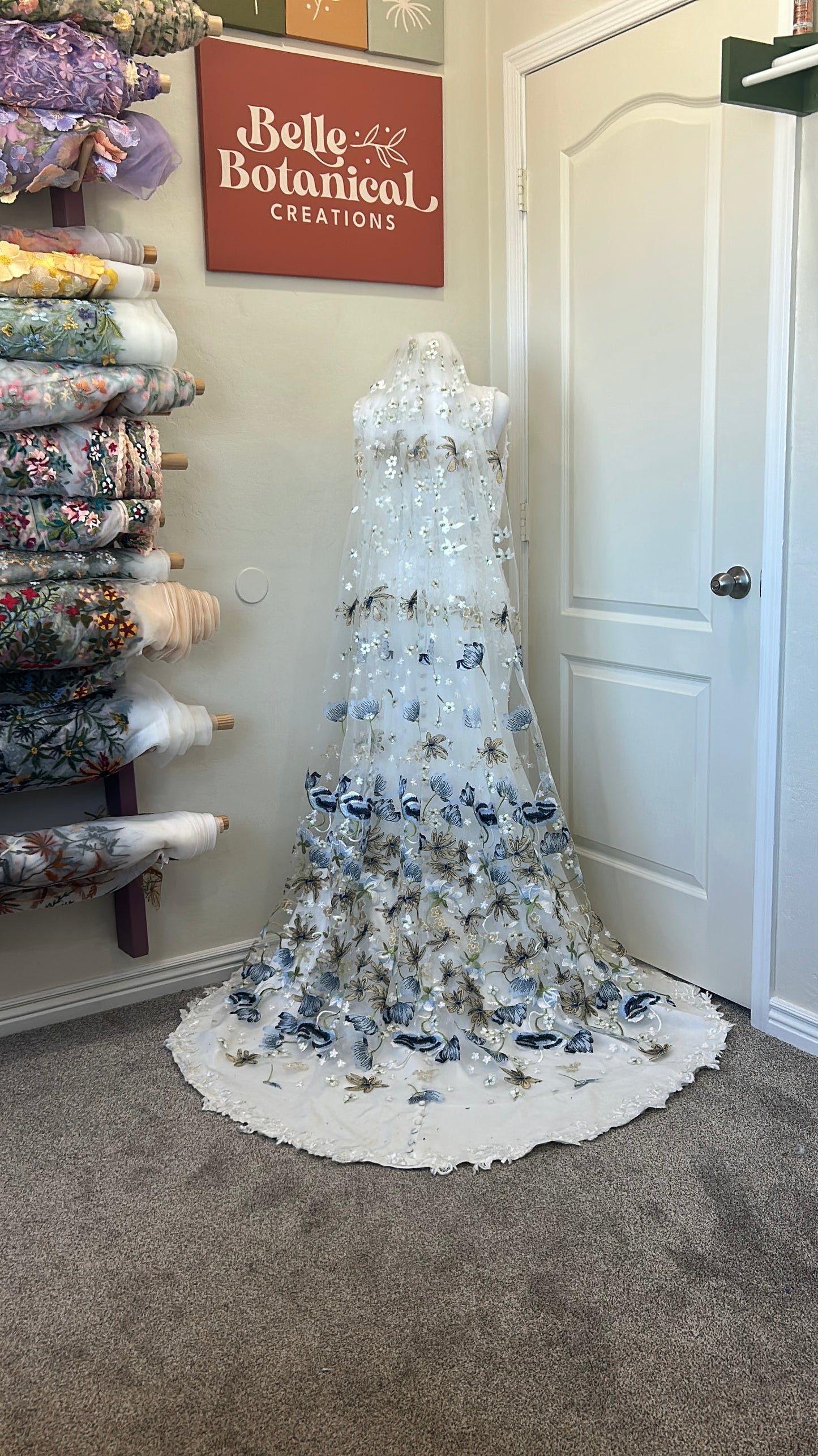 Blue Winter | Floral Wedding Veil