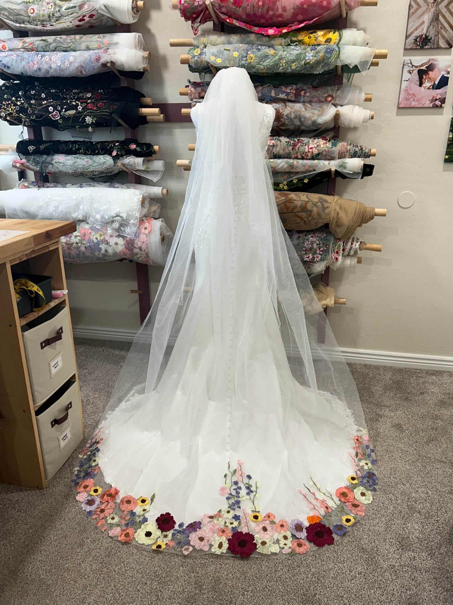 Minimal Betty's Garden (+ more options) | Floral Embroidery Veil