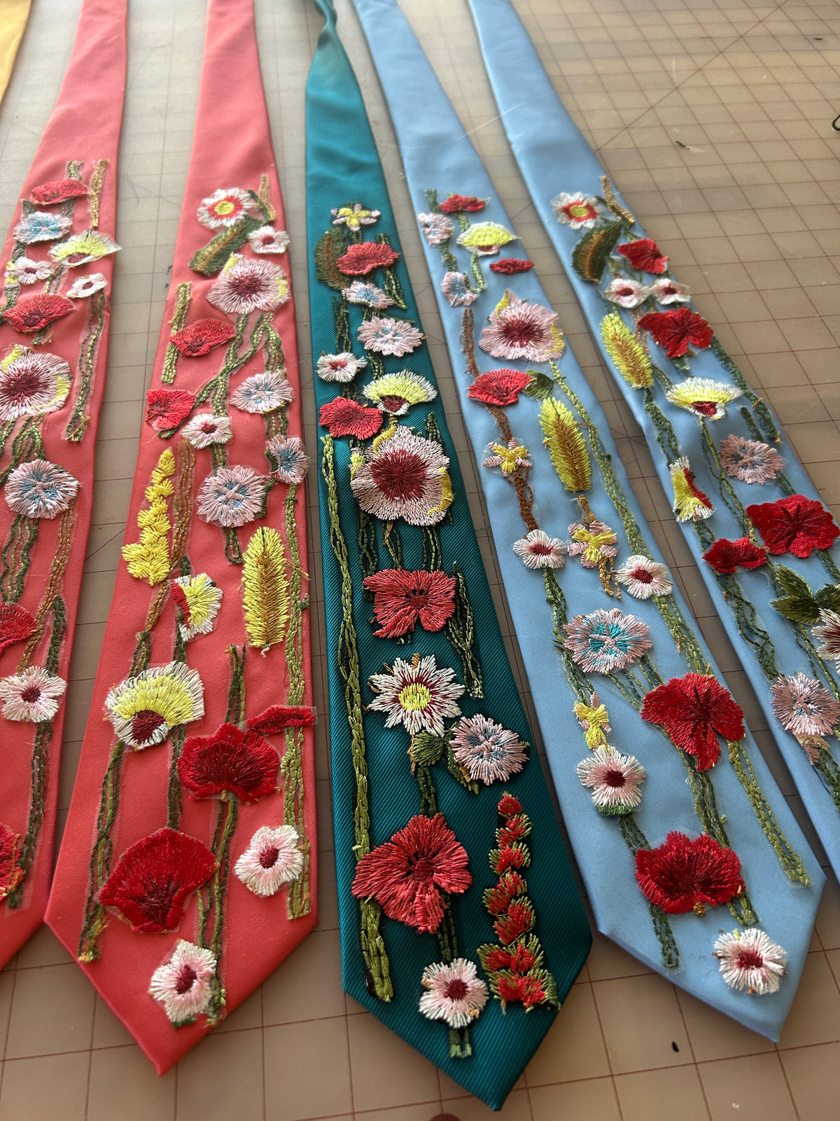 Vibrant Wildflower | Floral Embroidery Ties