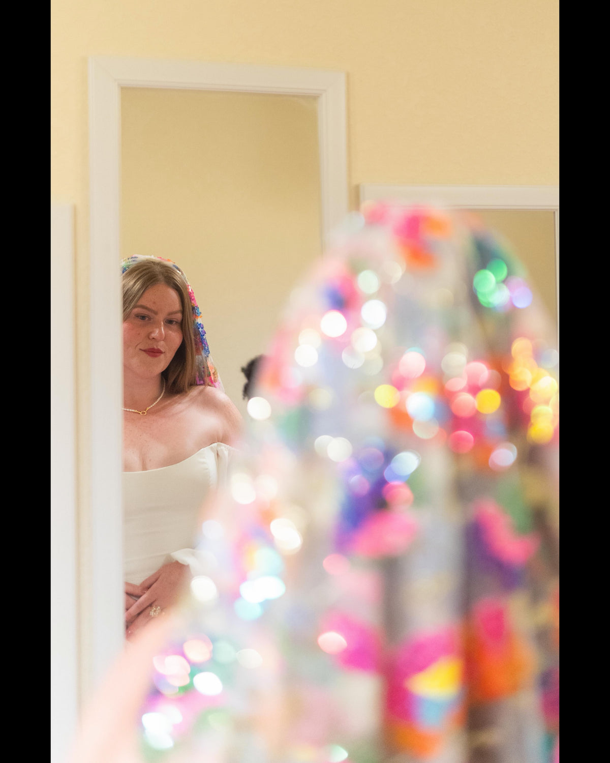 Sparkling Daylight | Floral Sequin Veil