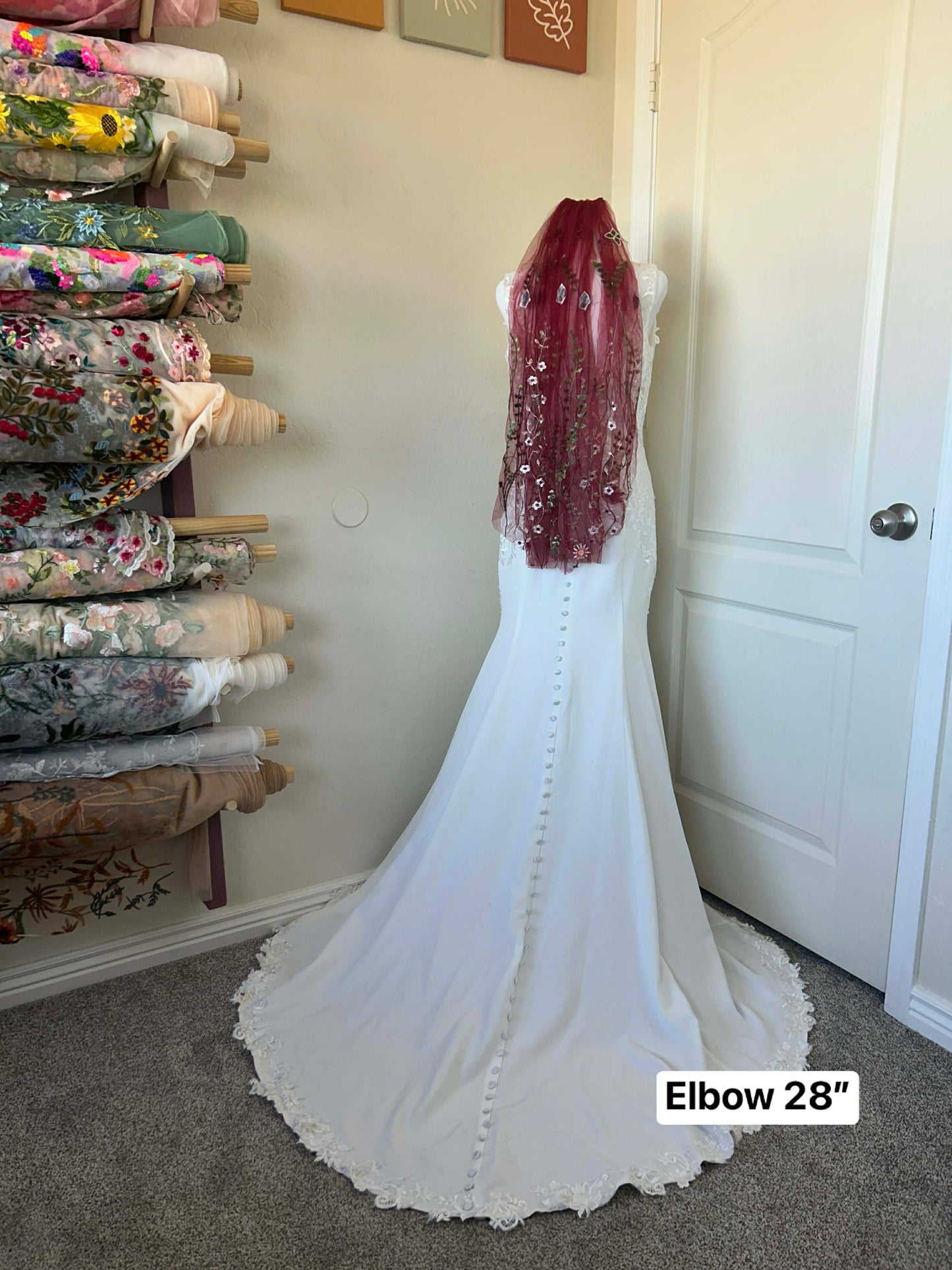 Red Wildflower Veil SAMPLES | Ready to Ship - Final Sale