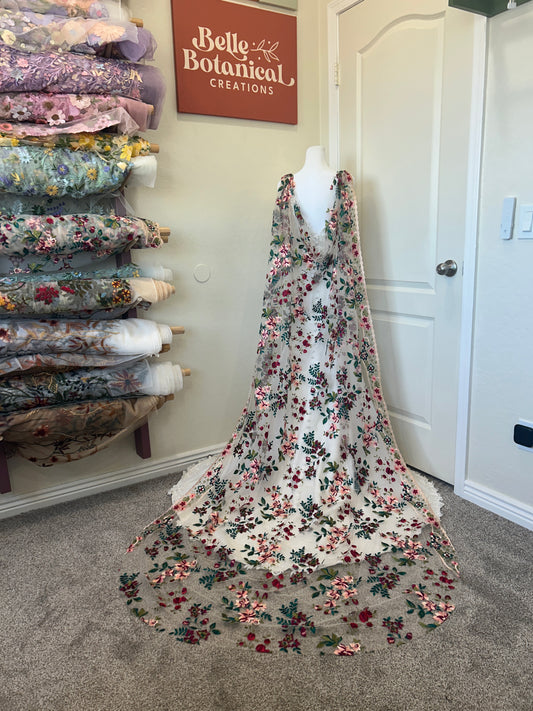 Jewel Cape | Floral Wedding Veil