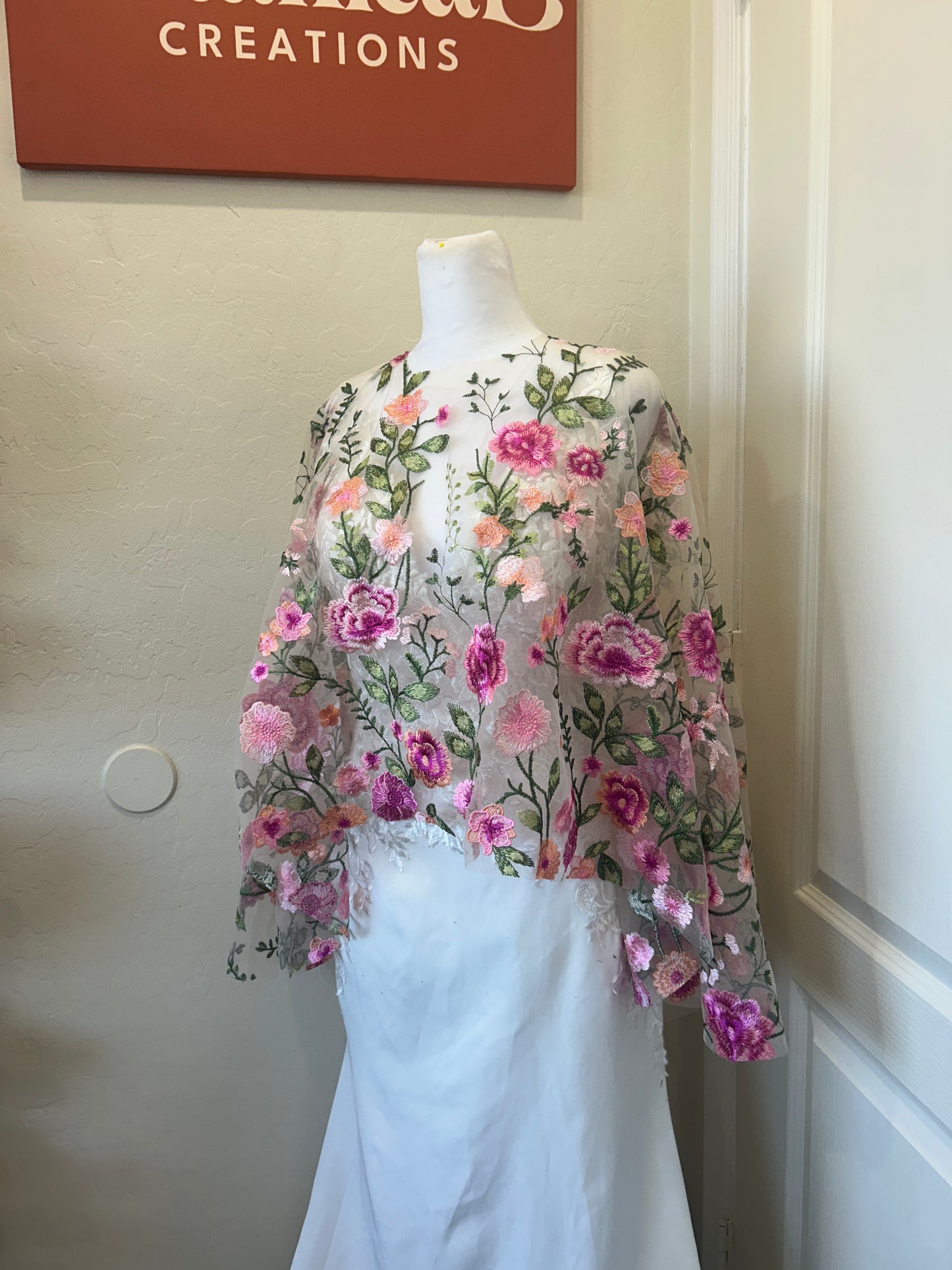Peachy Rose Collection Capelets | Floral Embroidery