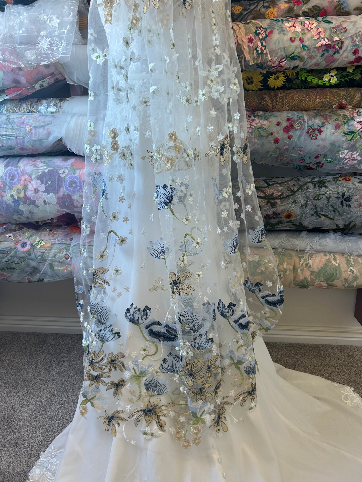 Blue Winter | Floral Wedding Veil