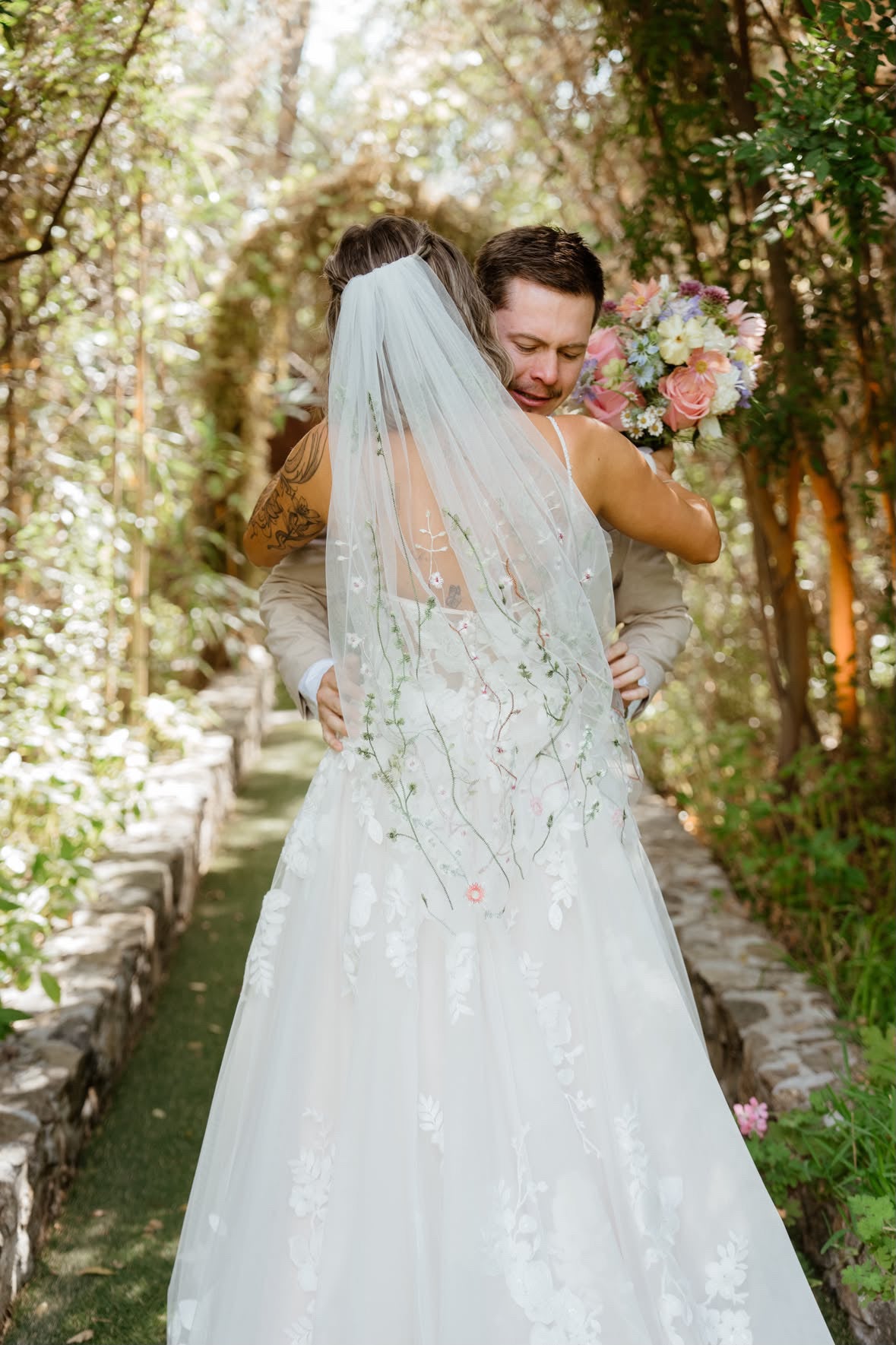 Muted Wildflower | Floral Wedding Veil – Belle Botanical Creations LLC